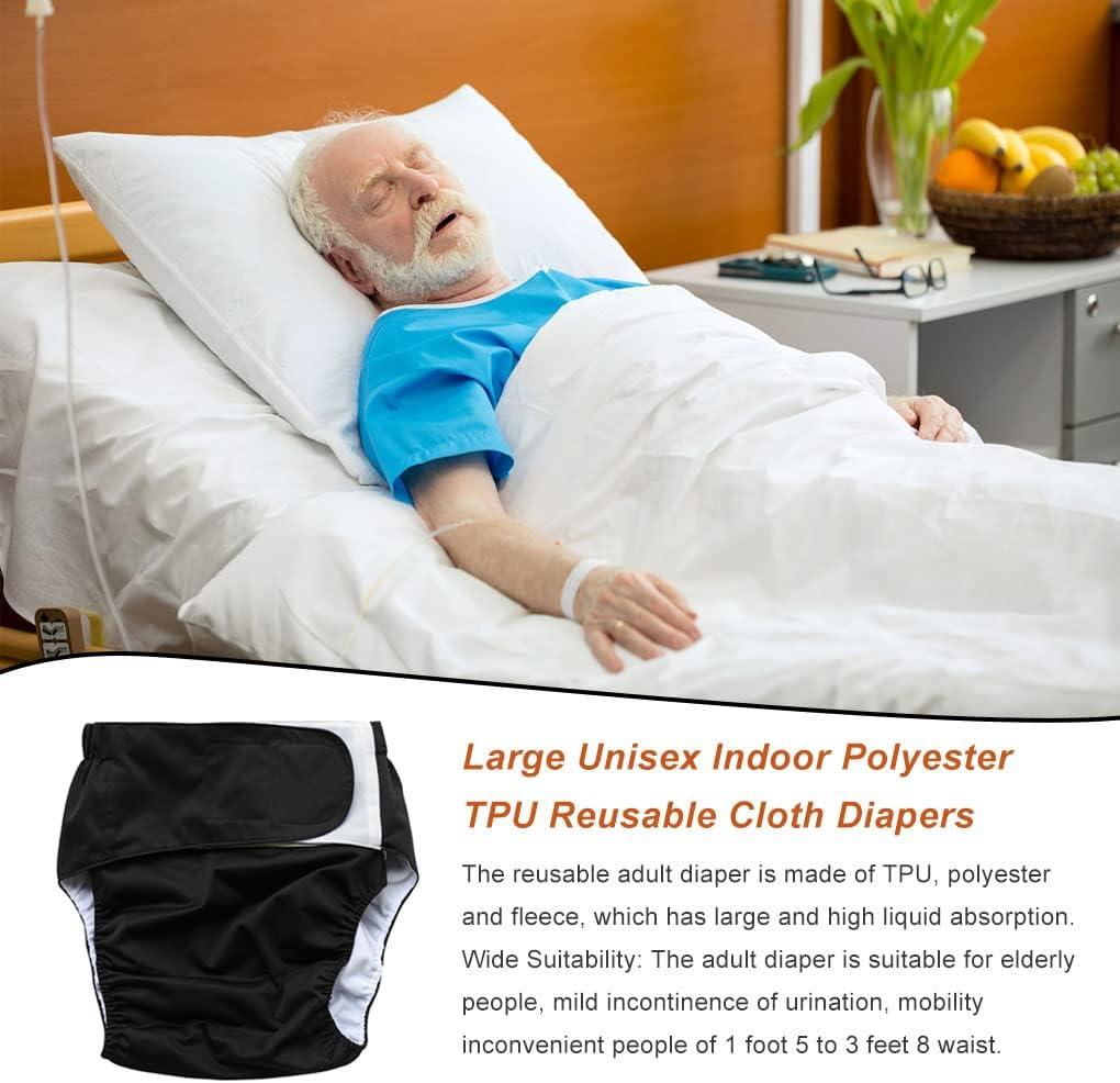 Reusable Adult Cloth Diaper Adjustable, Washable, Black Ideal