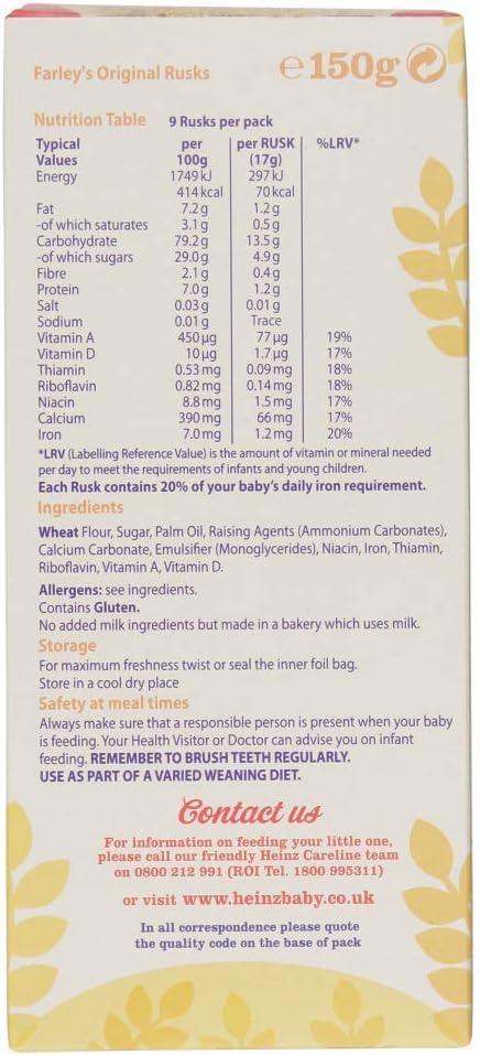 Biscotti Farley's Rusks Heinz Per Bambini - Originale, Da 4-6 Mesi, Confezione Da 150g - Foto 4