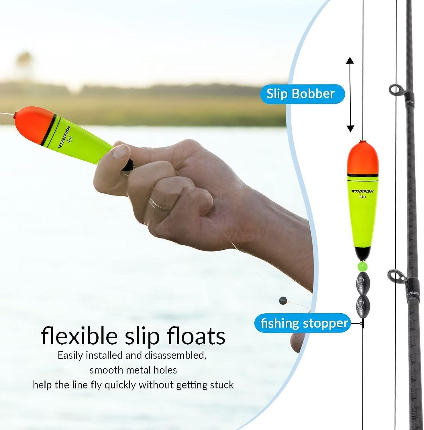 THKFISH Slip Bobbers Floats EVA-Slider-Bobbers Slip Corks for Sea Fishing Catfish  Bobbers Assortment Freshwater 4PCS 4, 6, 7 Floatage-1-7/10oz(50g)*4pcs