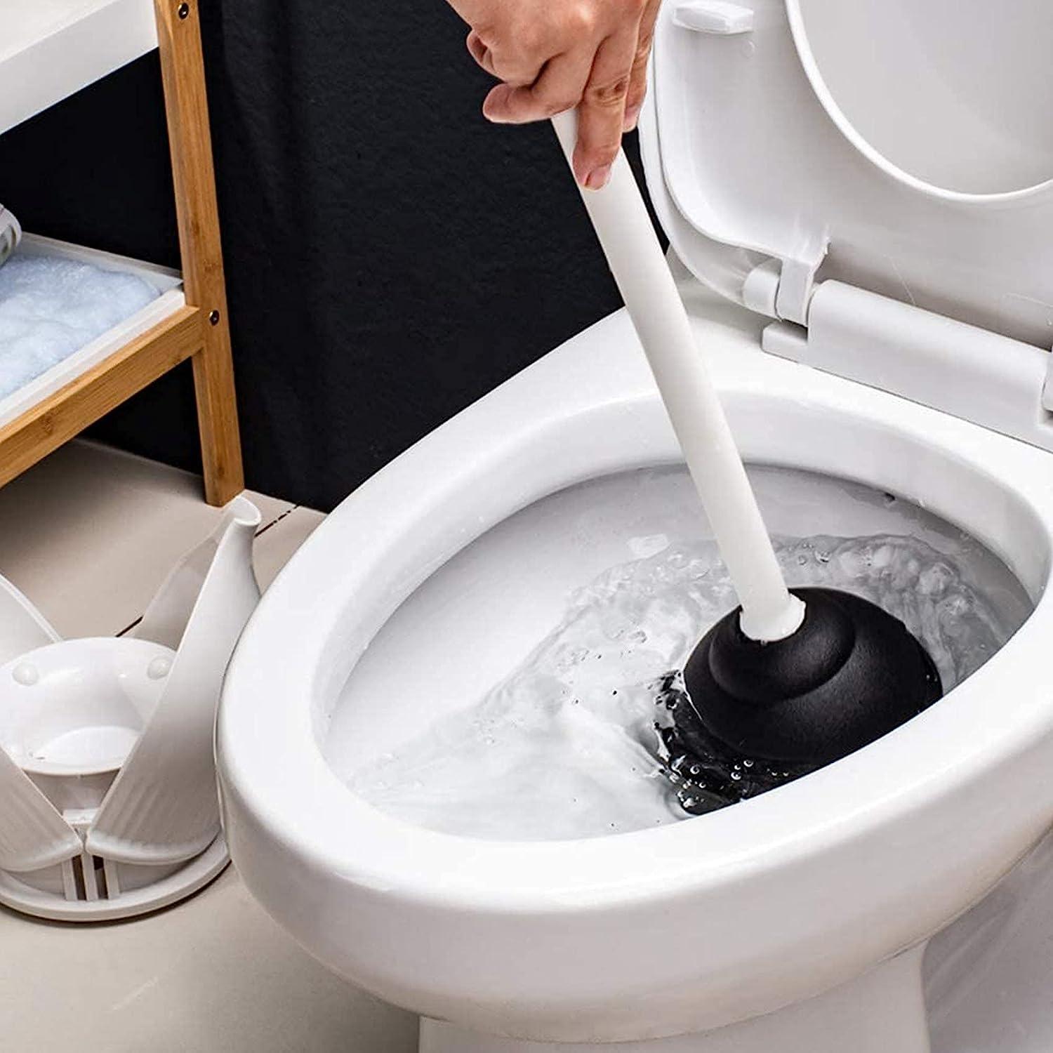 Small Compact Plunger Powerful Ergonomic Handle Bathroom Kitchen