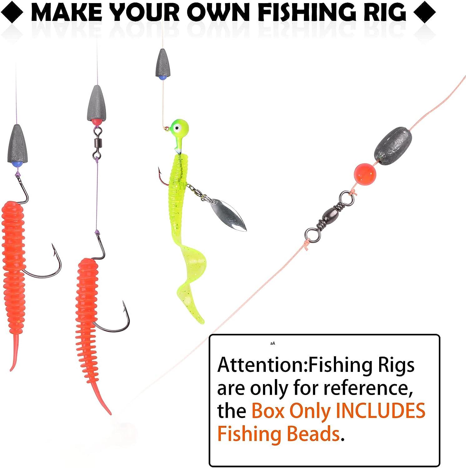 1000Pcs/Set Hard Fishing Beads 5mm Floats Plastic Glow Beads Night Fishing  Accessories Set 