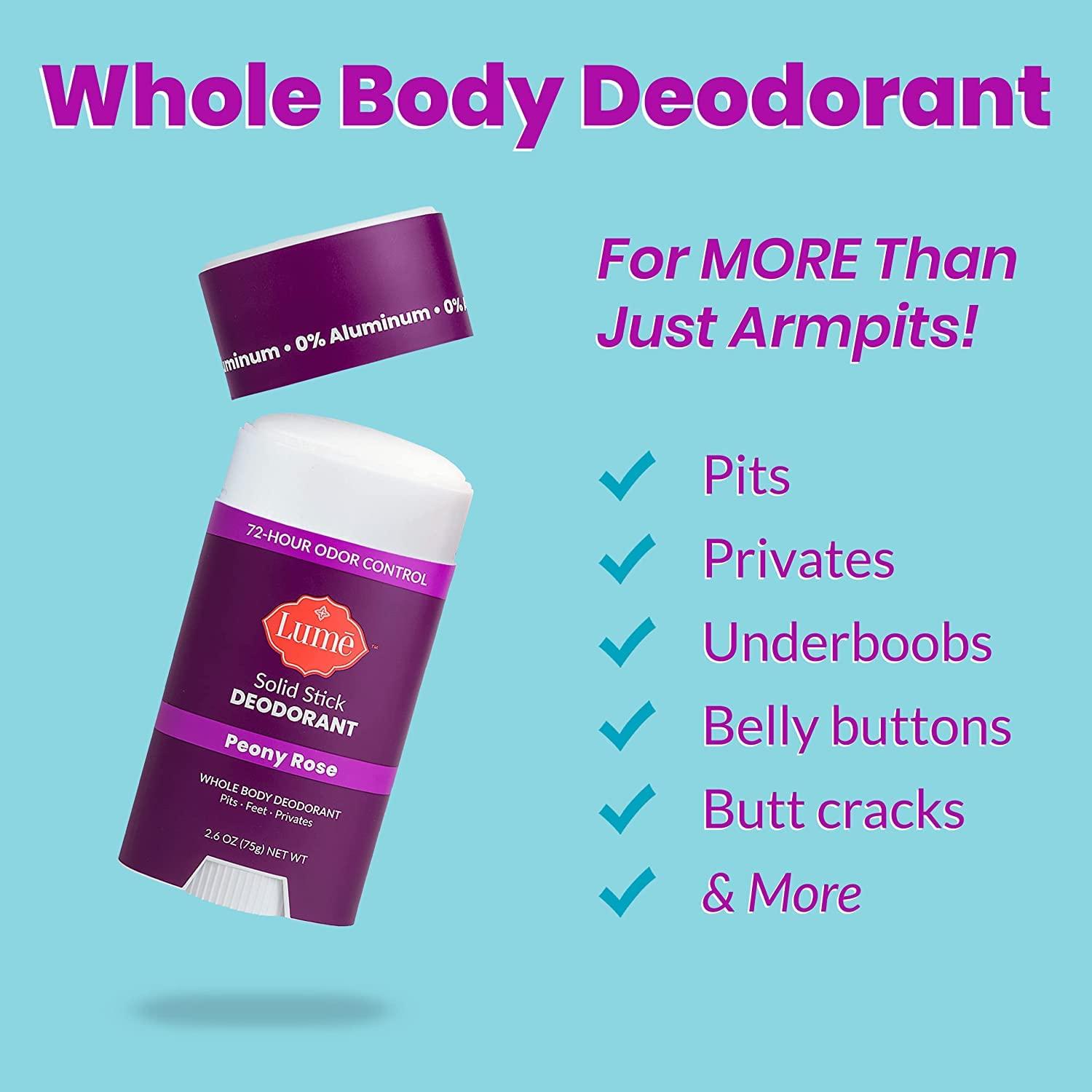 Lume Solid Deodorant Whole Body Deodorant 2.6 Ounce Deodorant Stick