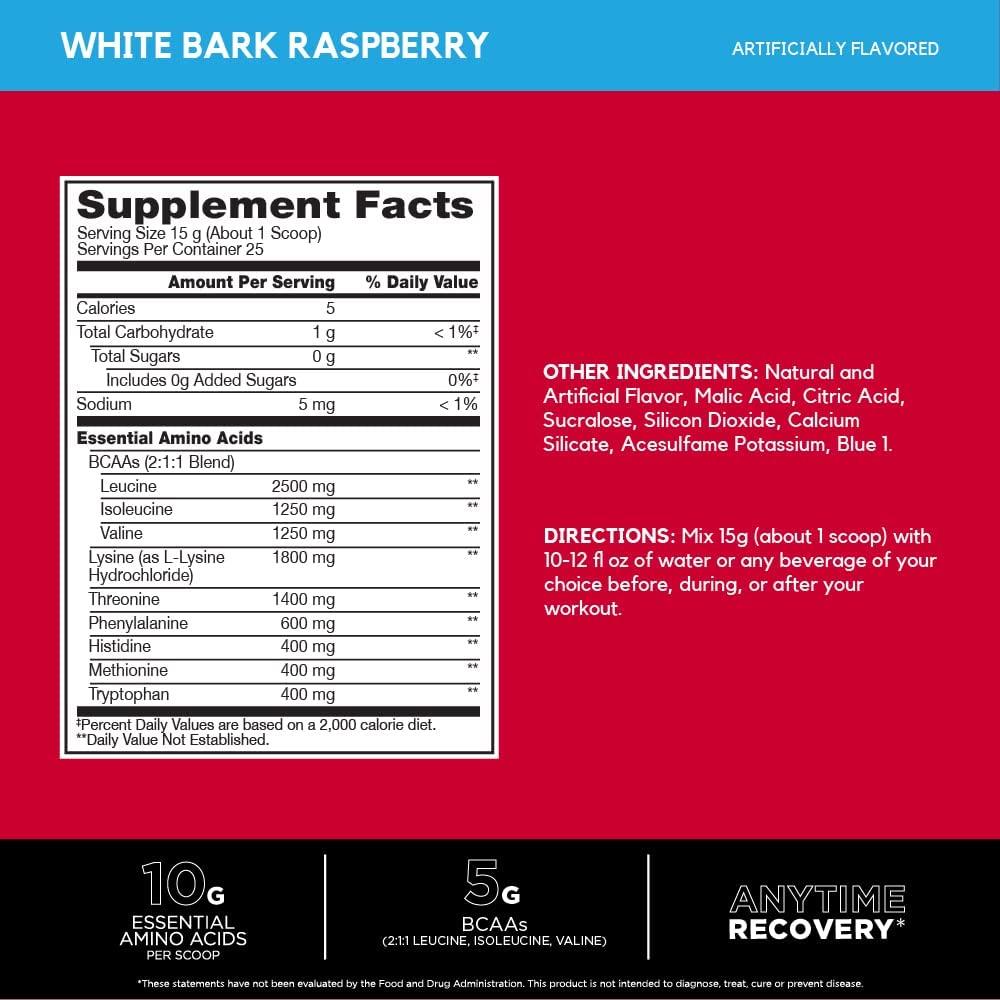 BSN Amino X EAAs White Bark Raspberry 13.2oz Muscle Recovery
