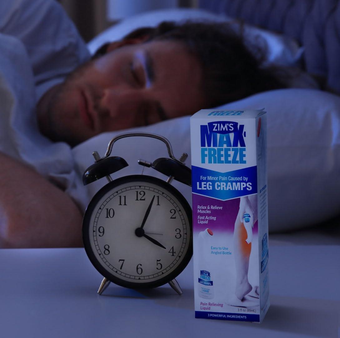 Zim's Max Freeze Leg Cramp Liquid Quick Relief for Leg Cramp Pain No Mess Applicator 3oz