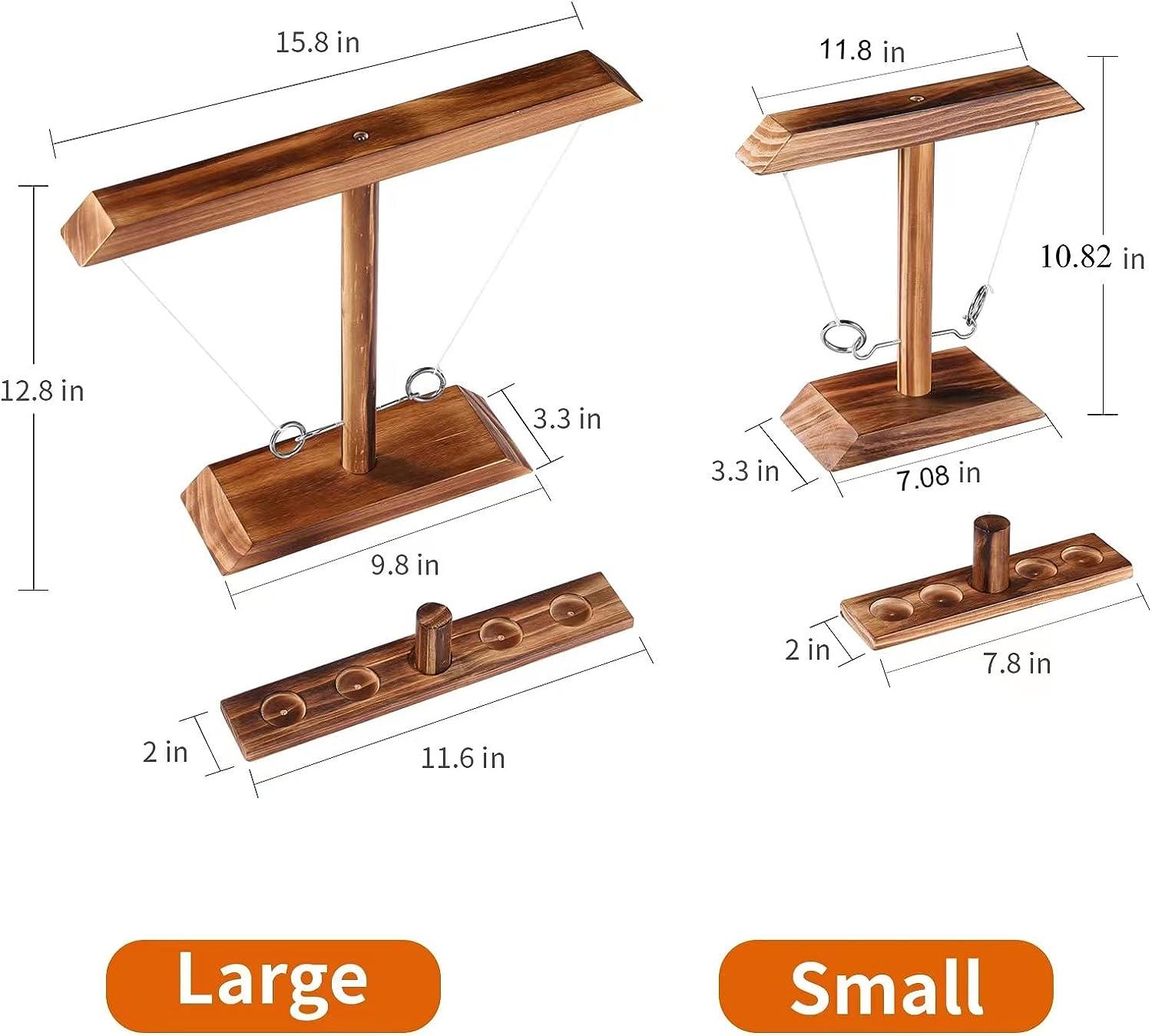 Large Ring Toss Game for Adults Kids, Hook and Ring Toss Game with Shot Leader, 2 Player