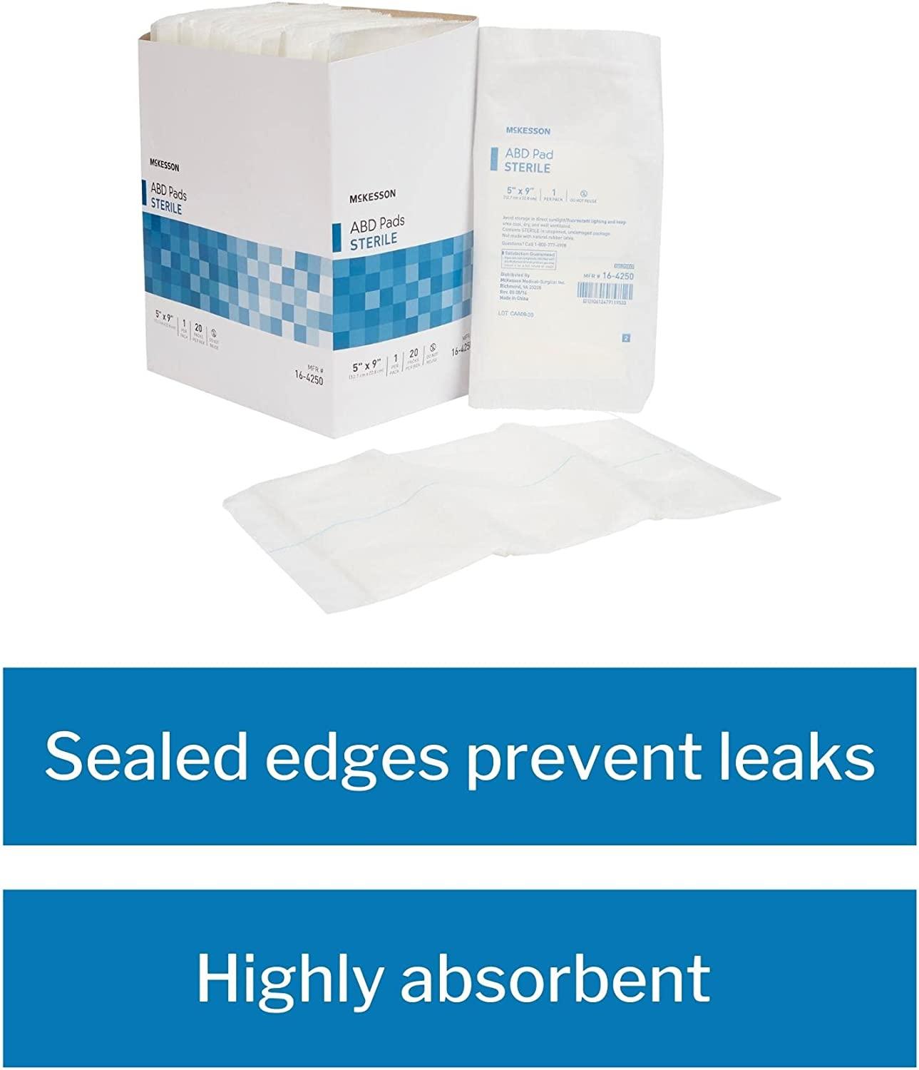Medline Sterile Abdominal Pads - 8x7.5 Inch Wound Dressings (Pack Of 20)