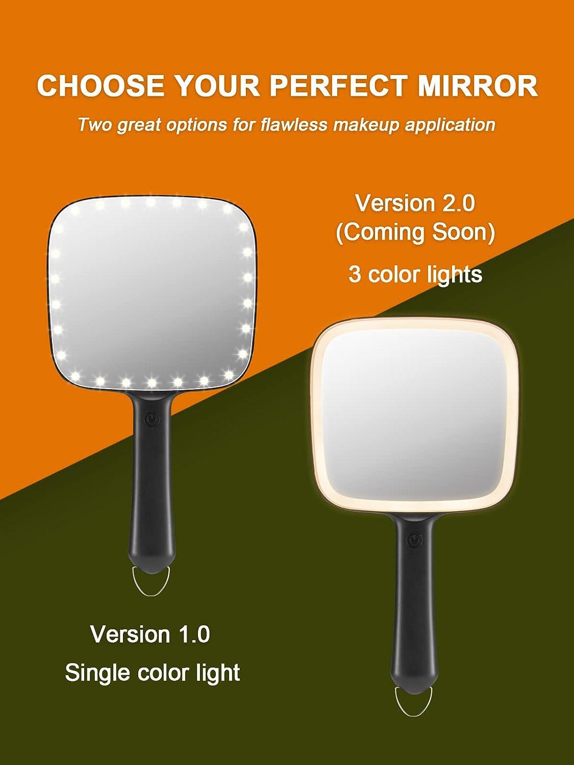 OWBIA LED Handheld Mirror with Light, BatteryOperated Makeup Mirror