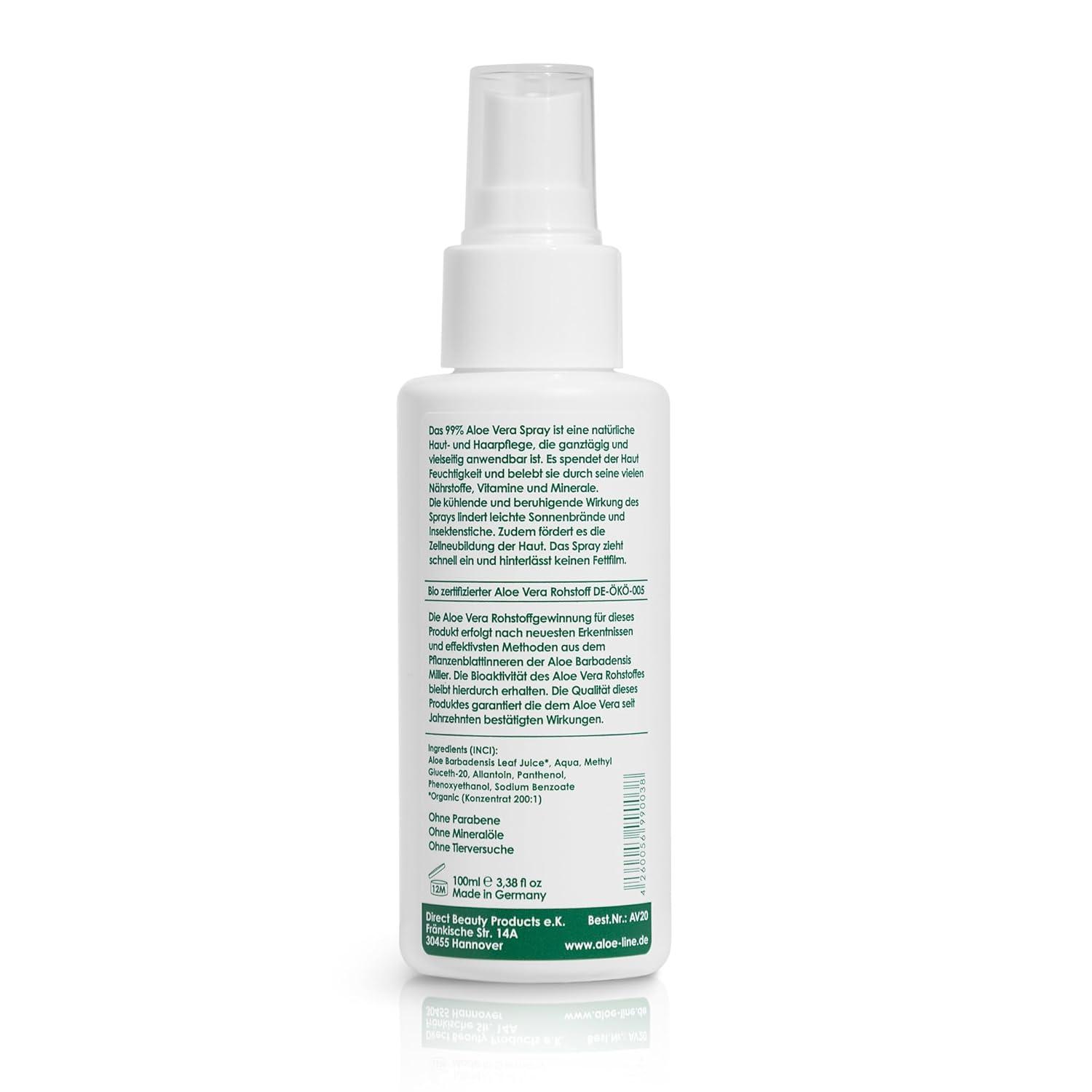 99% Organic Aloe Vera Spray Moisture Care for Face Body Skin & Hair  Fragrance & Dye Free Vegan (2 Pack 2x100ml) | Buy Now with Express  International Delivery | GoSupps.com
