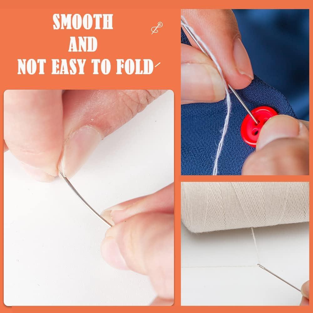 12 Pcs Sewing Needles with Storage Box, Self Threading Needles for Hand  Sewing, Easy Thread Needles for Hand Sewing with Wood Needle Case