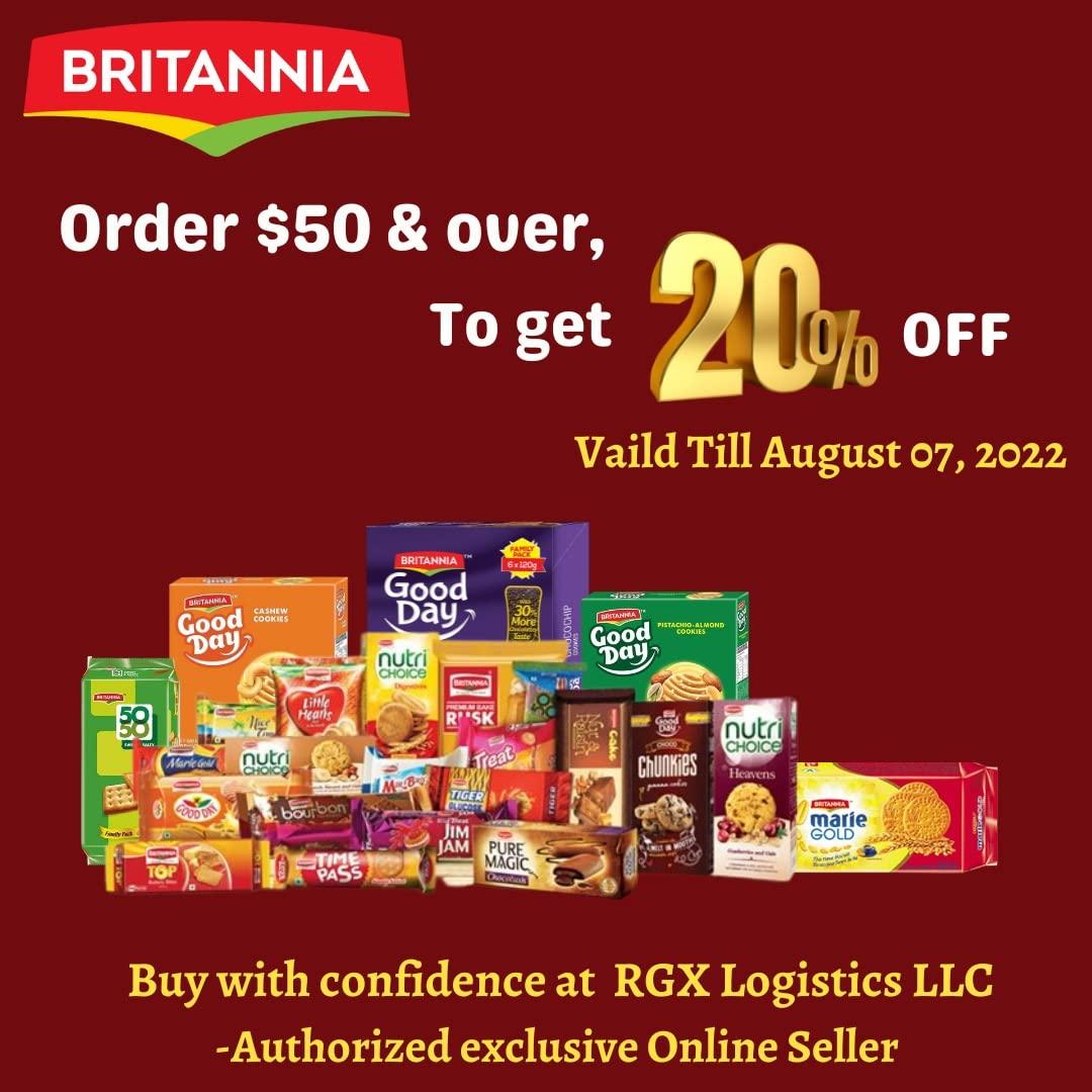 Britannia Marie Gold Cookies 21.2oz (600g) Original Flavour Tea Time Biscuits Pack of 4