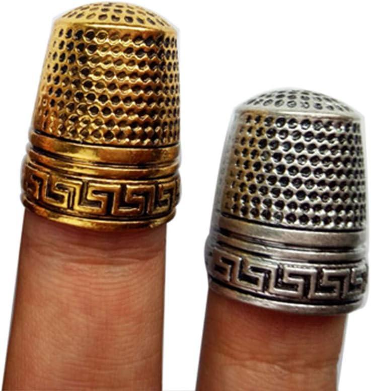 Hisew Stainless Steel and Brass Thimbles Set - Durable Needlework Finger  Protectors for Hand Sewing,Stitching, Quilting and Knitting (2 Pcs Set) -  Yahoo Shopping