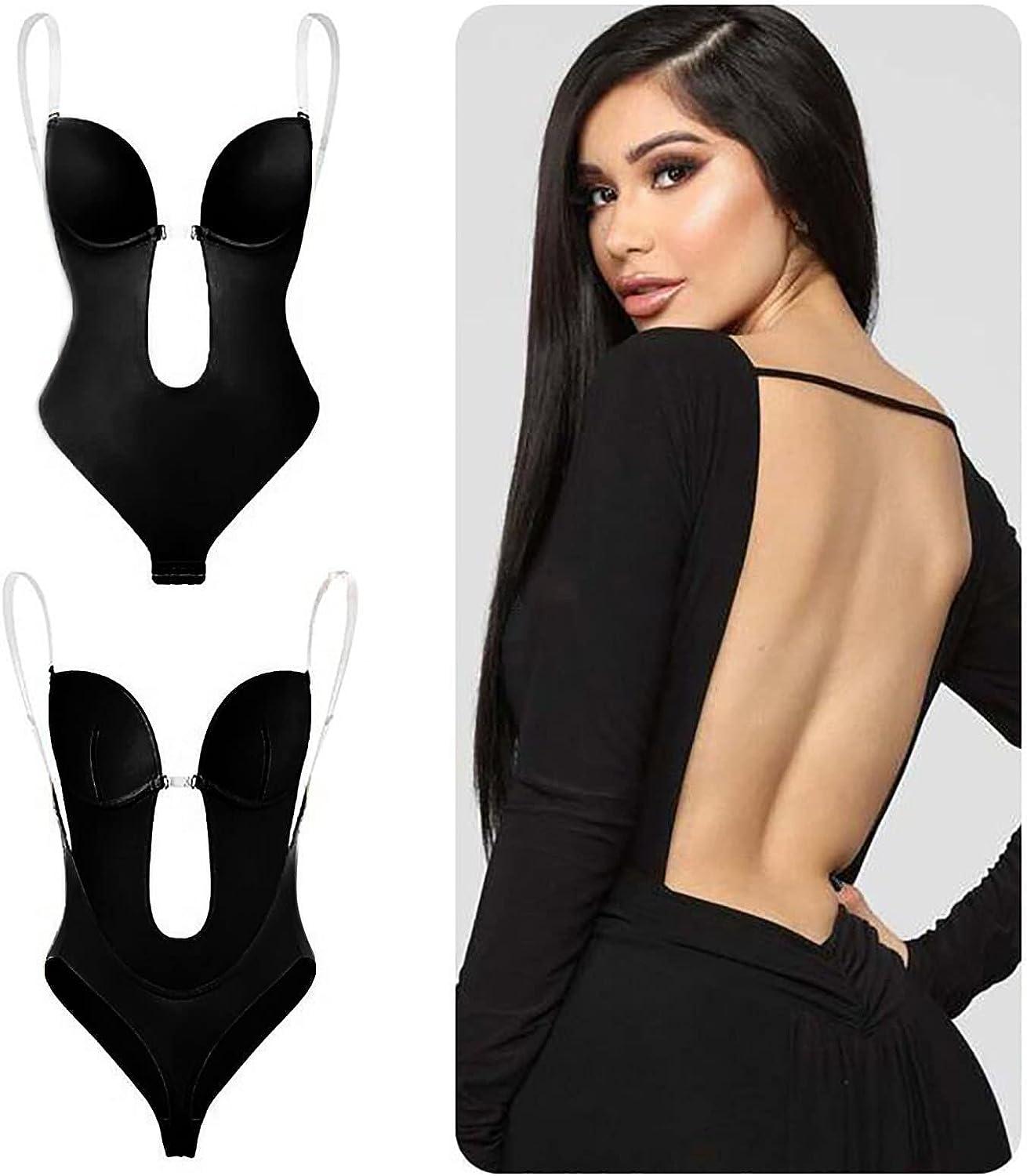 Backless smooth wedding bodysuit shaper with Plunge Bra