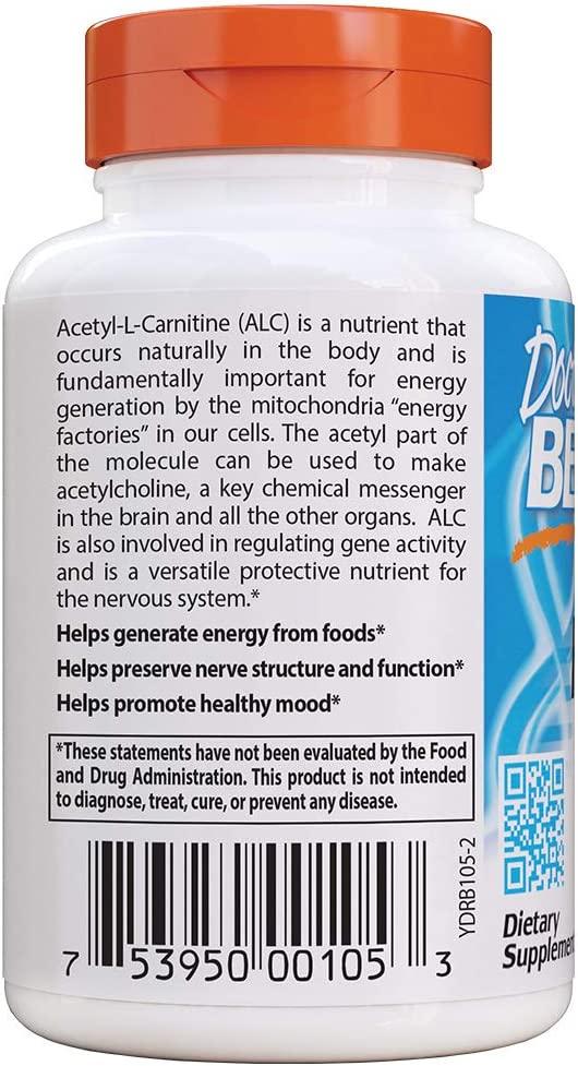 biosint acetyl-l-carnitine Doctor's Best Acetyl-L-Carnitine 500 mg - 60 Veggie Caps | Supports Energy  & Brain Health | Buy Now with Express International Delivery