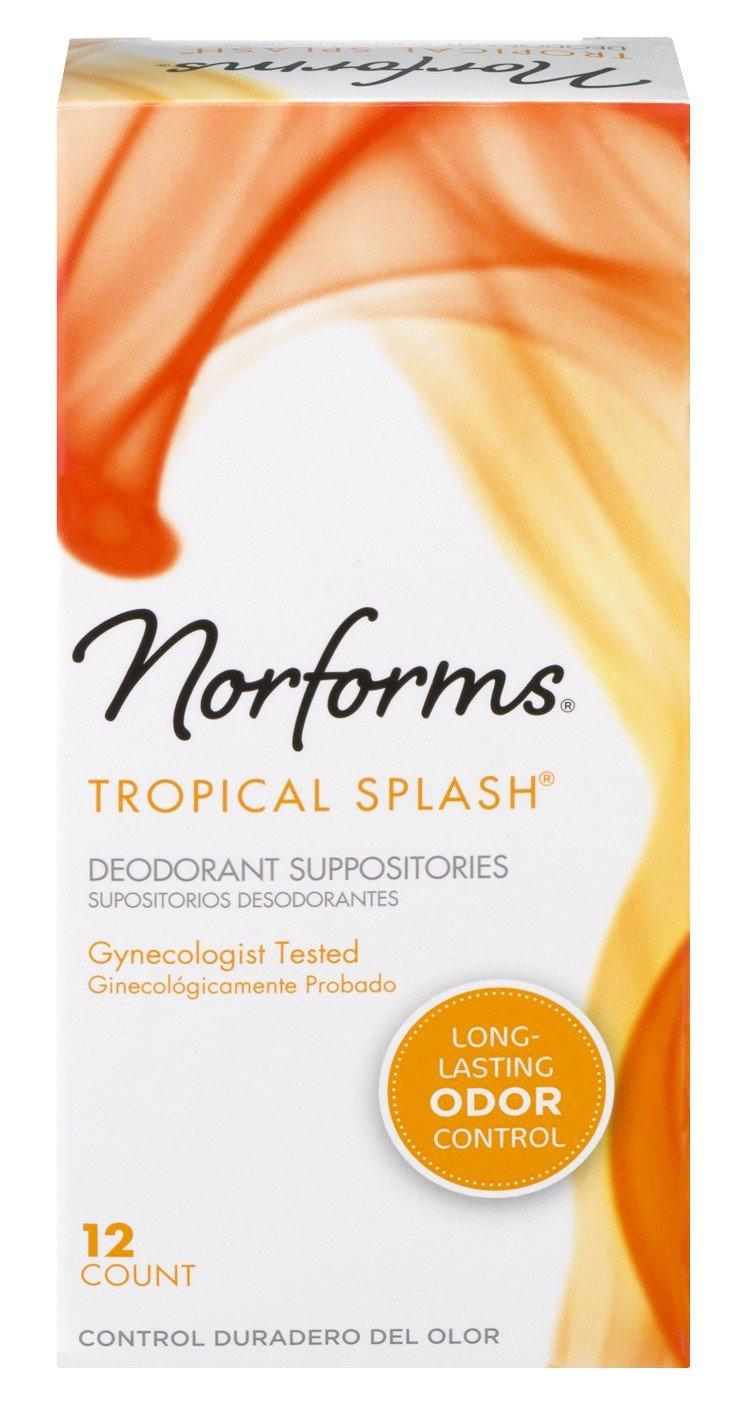 Norforms Feminine Deodorant Suppositories Tropical Splash 12 ct 2 pk