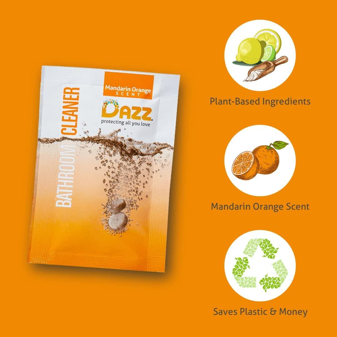 DAZZ Bathroom Cleaner Starter Kit (1 Reusable Spray Bottle, 2 Refills