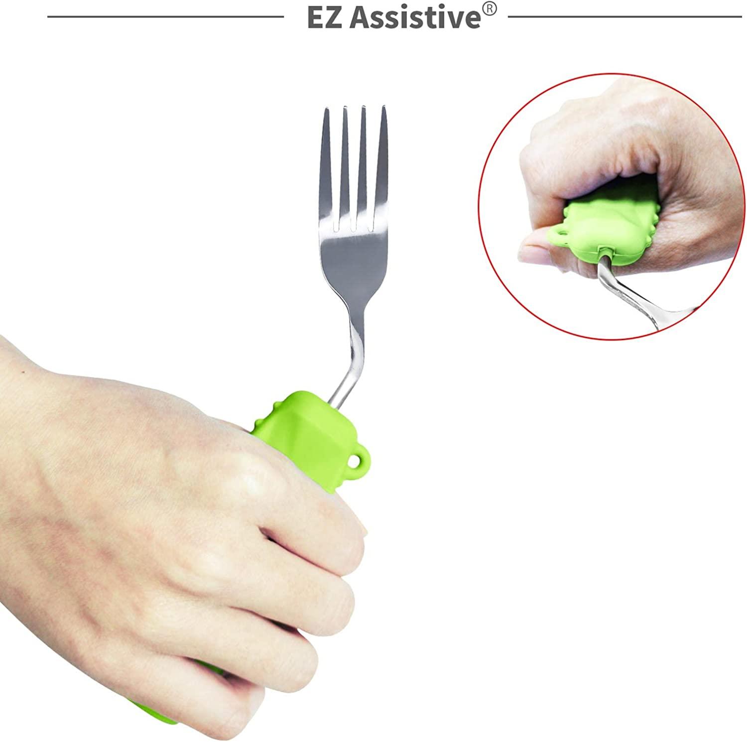 EZ Assistive Adaptive Spoon and Fork Easy to Hold for Independent