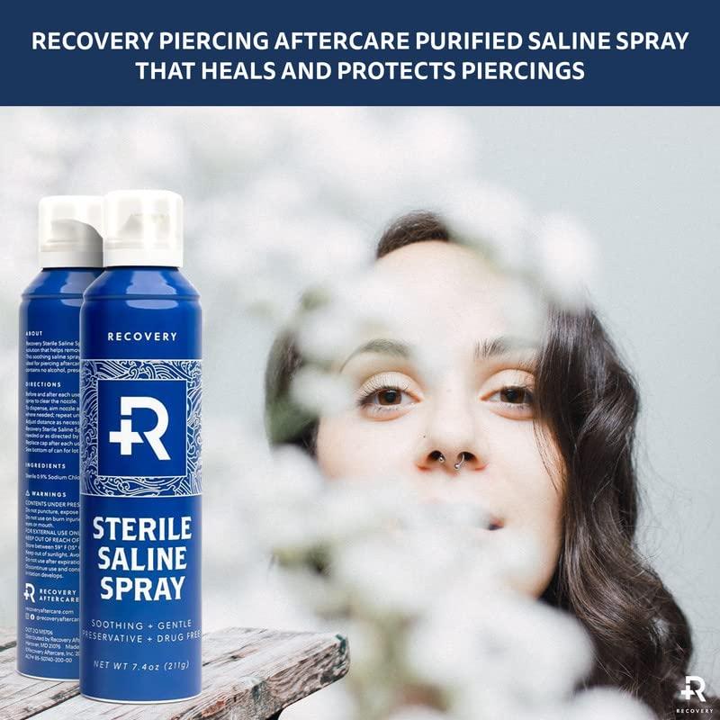Recovery Piercing Aftercare Purified Saline Spray - All Natural Cleaner (6  oz Can) | Buy Now with Express International Delivery | GoSupps.com
