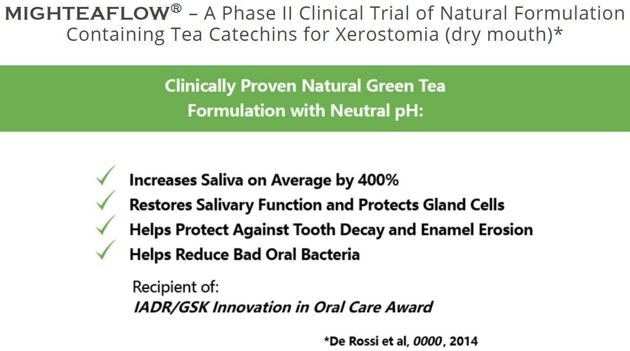 MighTeaFlow Dry Mouth Green Tea Gum with Xylitol, SugarFree Refresh