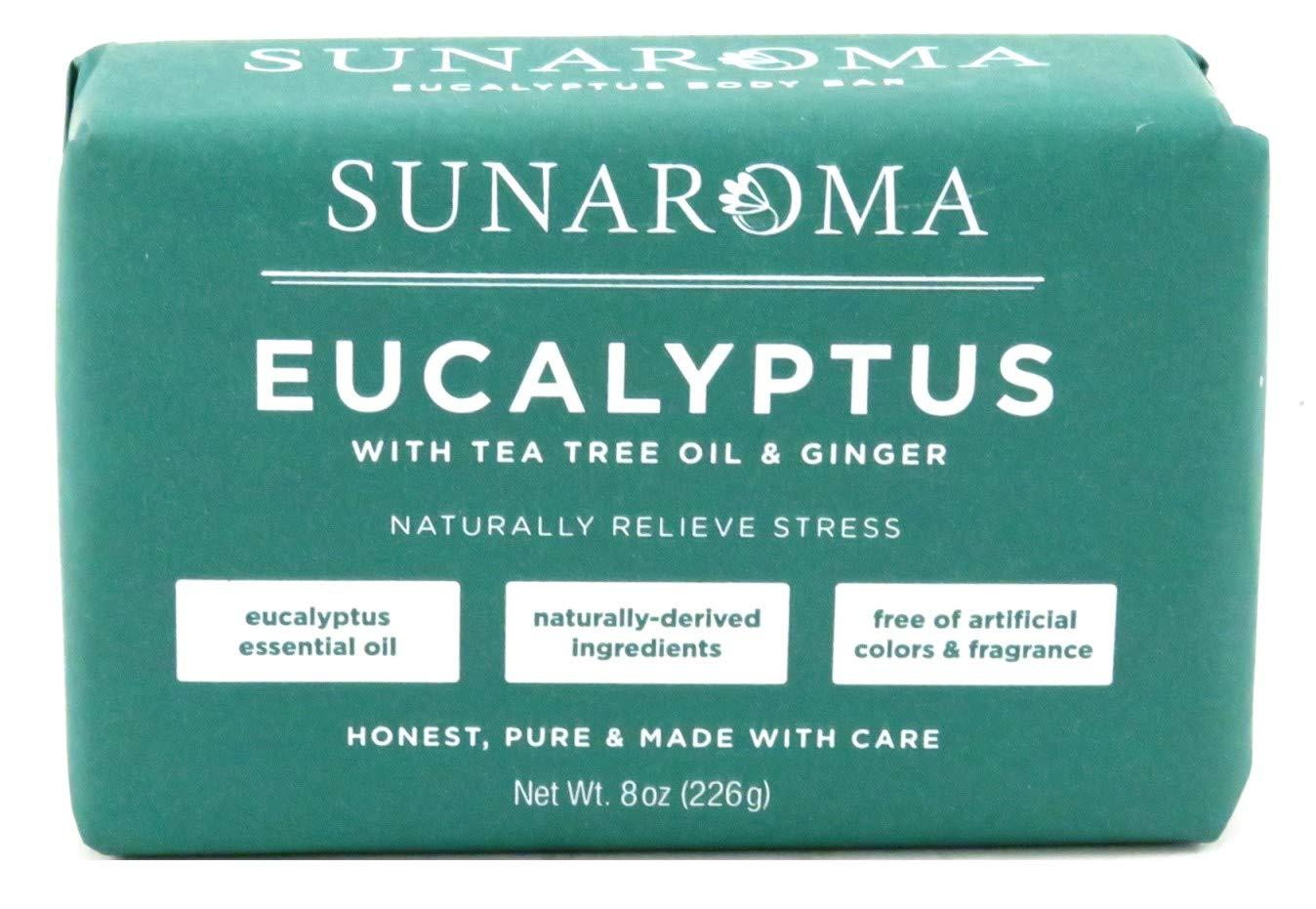 Sunaroma Eucalyptus Tea Tree + Ginger Soap Bar 8oz (2 Pack) Buy Now