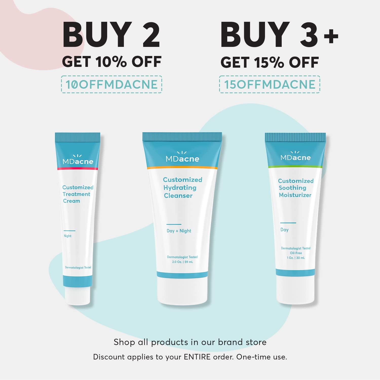 MDacne Facial Moisturizer with Niacinamide 2% - Oil-Free Active Daily