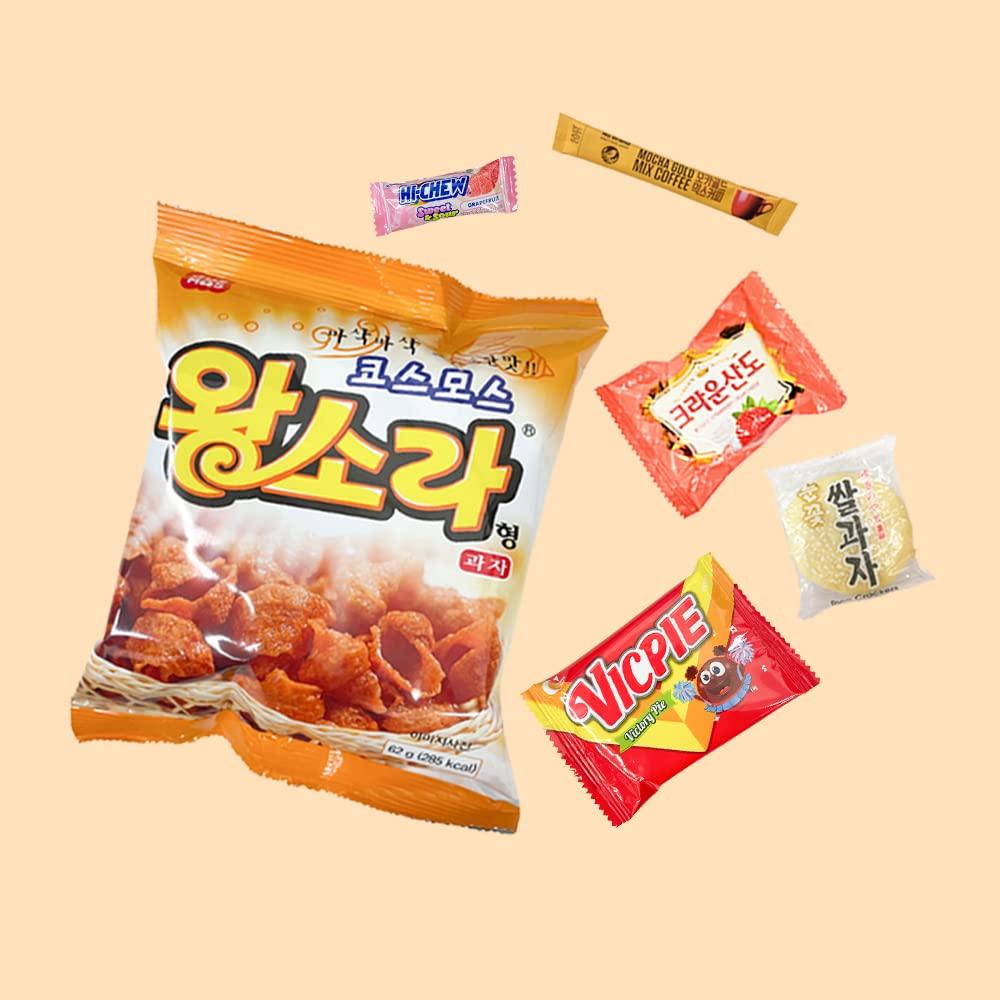 Journey of Asia Seri's Choice Korean/Japanese Snacks Box 20 Count Individual Wrapped Packs of Snacks, Chips, Cookies.