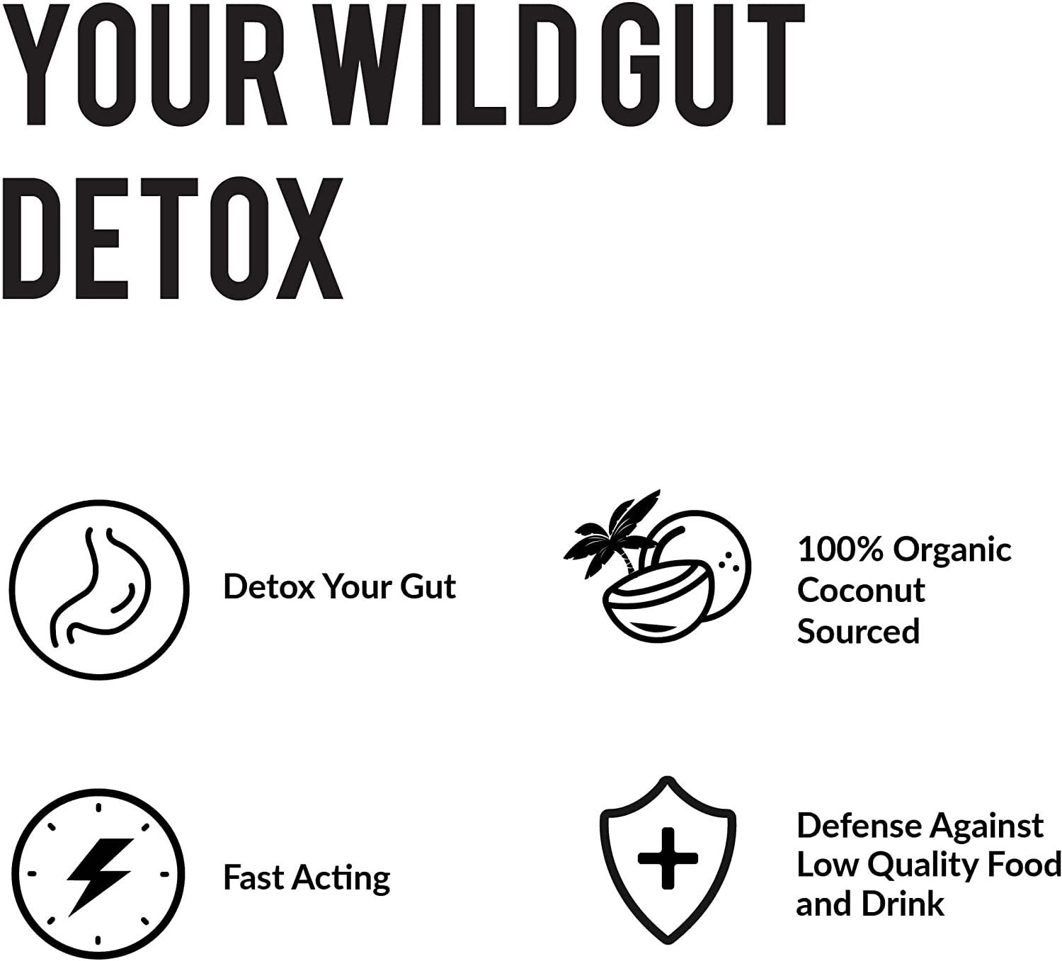 Wild Activated Charcoal Capsules from 100 Organic Coconut Shells