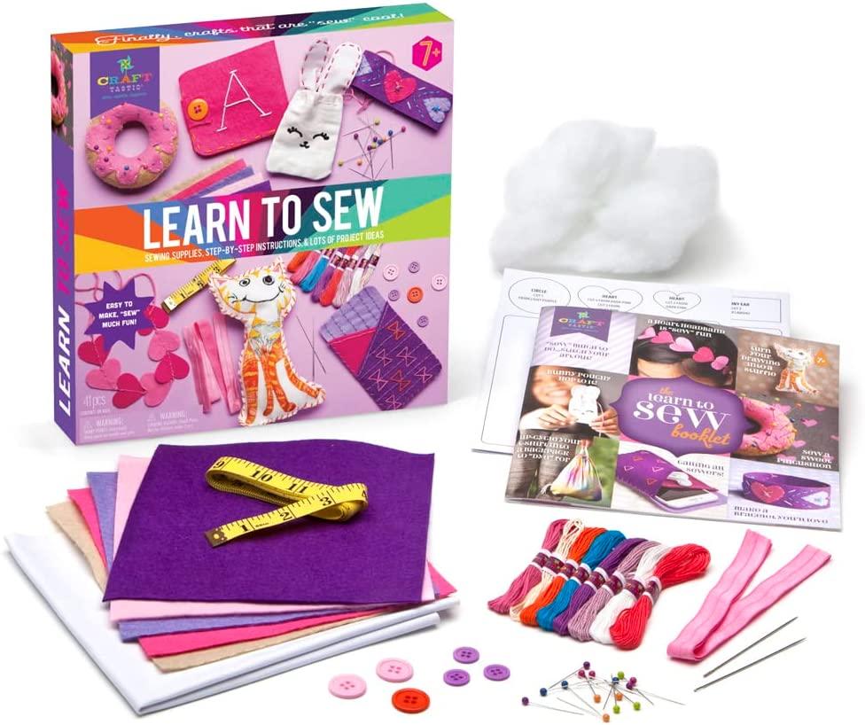 Craft-tastic Learn to Sew Kit 7 Fun Projects and Reusable Materials to  Teach Basic Sewing Stitches, Embroidery & More--Ages 7+
