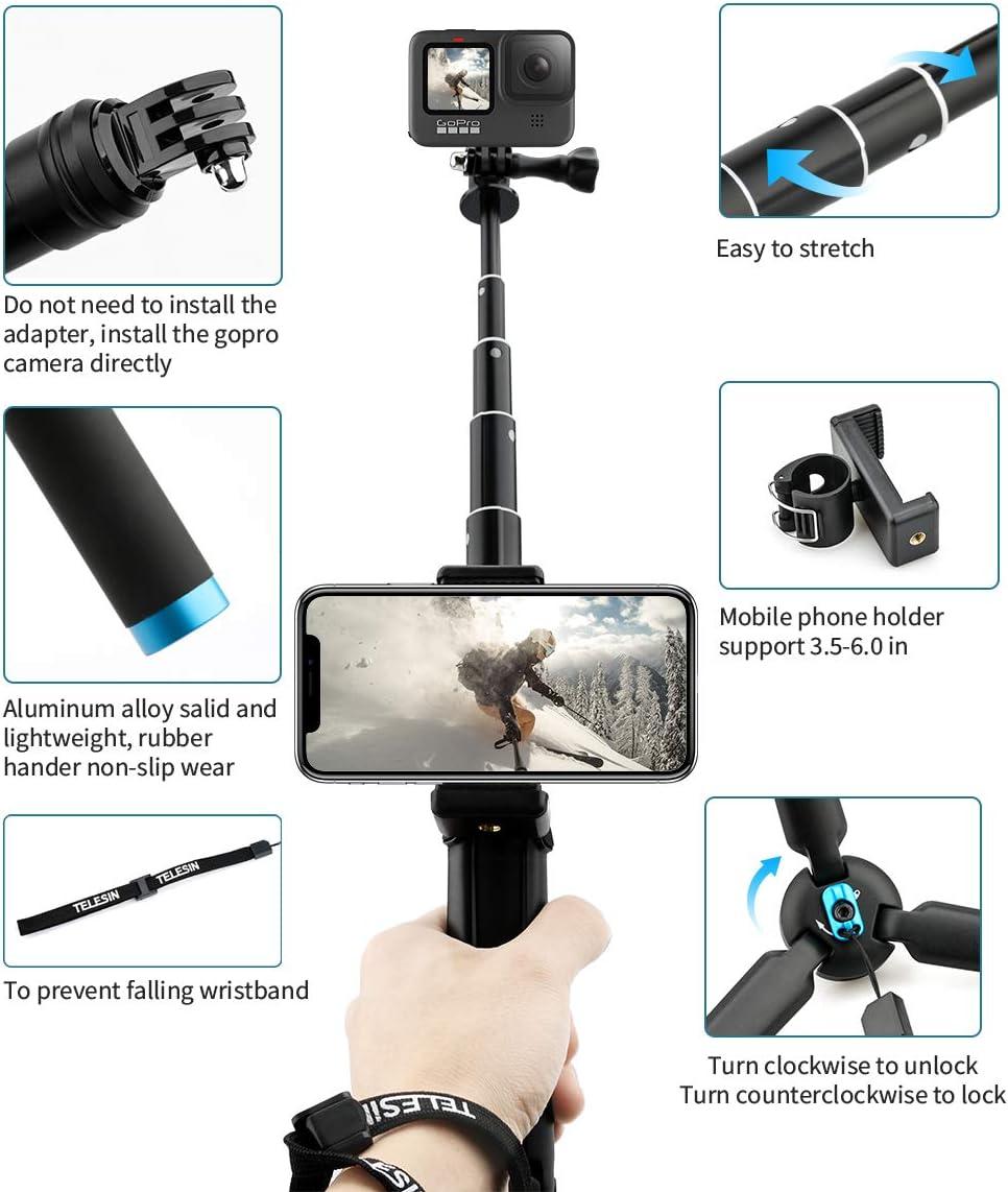 TELESIN Buoyancy Bar Selfie Stick Waterproof Selfie Stick With Hand Strap Wireless Remote Control For Gopro Hero 9 10 11 12 13