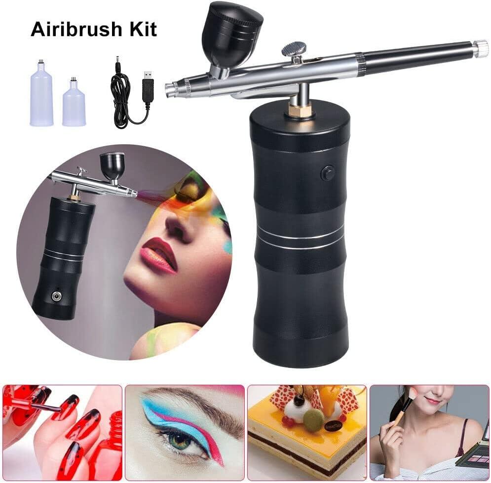 KIBEE Aibrush Rechargeable Handheld Mini Air Compressor Airbrush, Portable  Cordless Airbrush Gun for Makeup, Tattoo, Nail Art, Face Paint, Model