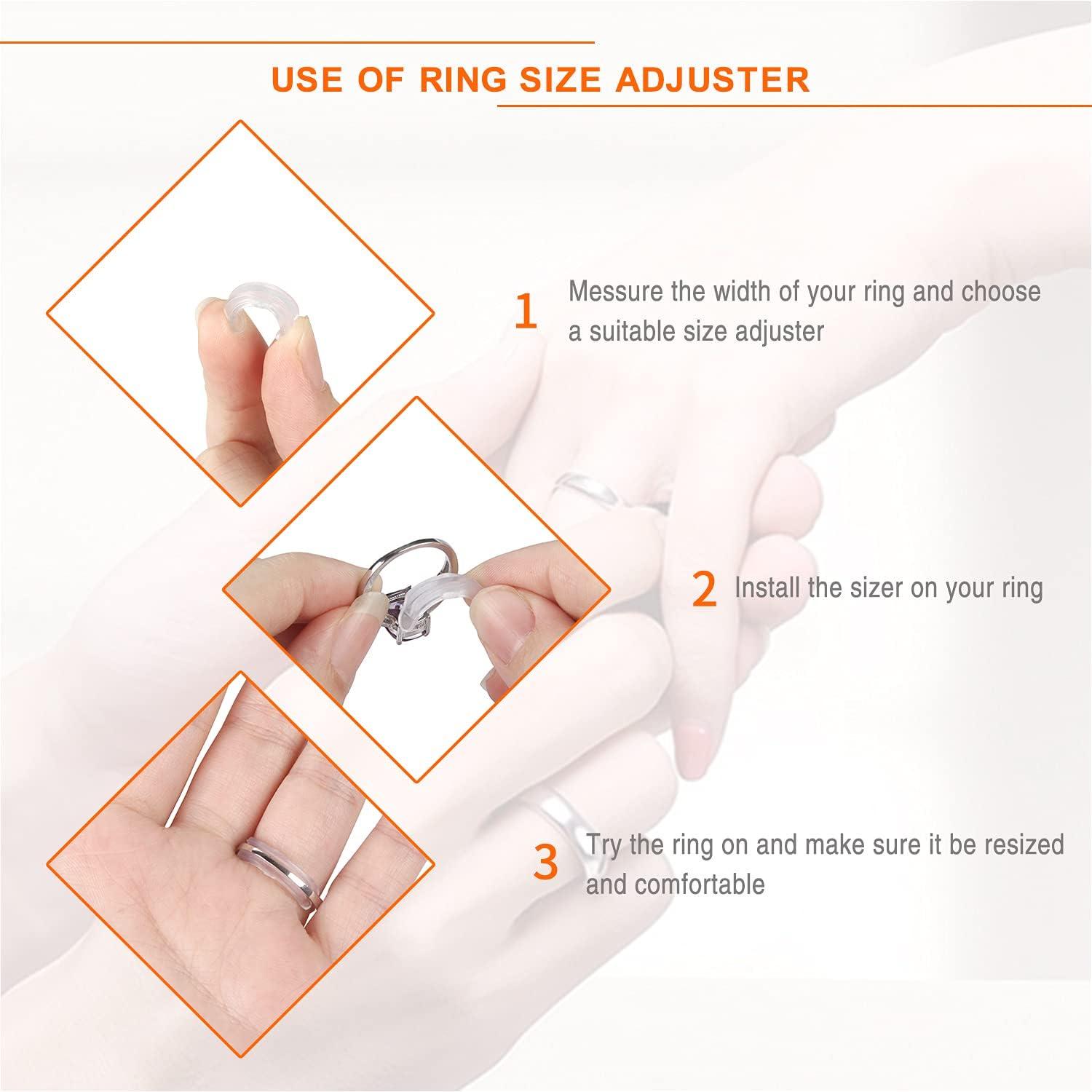 Ring Sizer Adjuster for Loose Rings - 20 Pack with 4 Sizes for Different  Band Widths - Ring Sizers for Loose Rings - Silicone Invisible Ring Guards