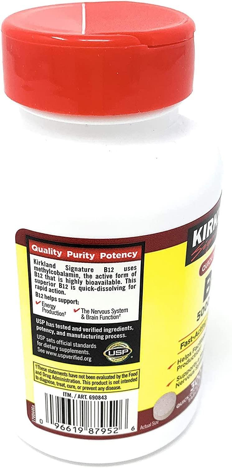 Kirkland Signature Vitamin B12 5000 mcg 300 Tablets Quick Dissolve