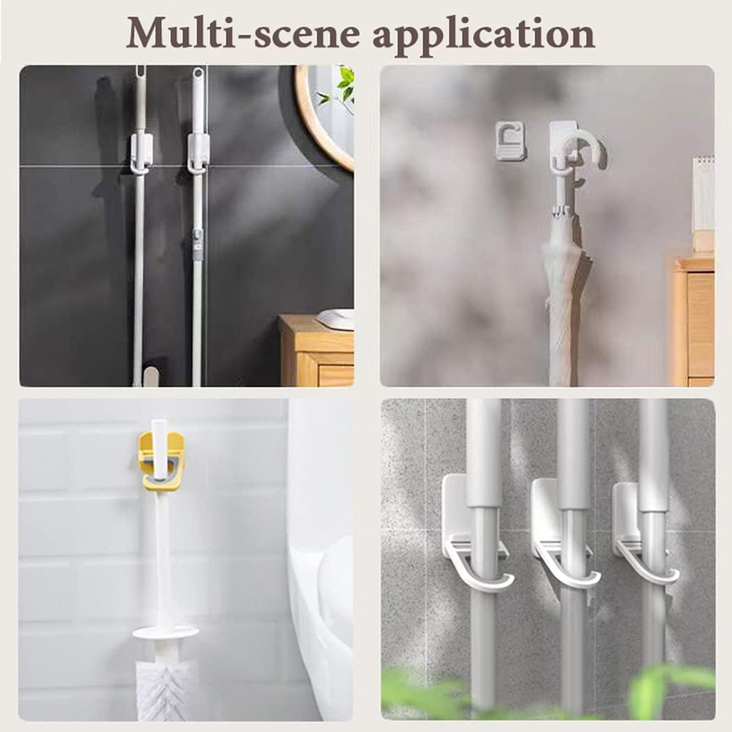 4 Pack Wall Mount Mop Holder Adhesive Broom Grippers