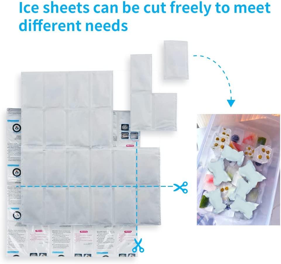  Dry Ice Packs Freezer Packs for Shipping Frozen Food,  4.3x3.1, Long Lasting Cold Pack Ice Blanket for Mailing Perishables,  Reusable Ice Pack Sheets for Lunch Bags, Fresh Food Storage, 25 Sheets 