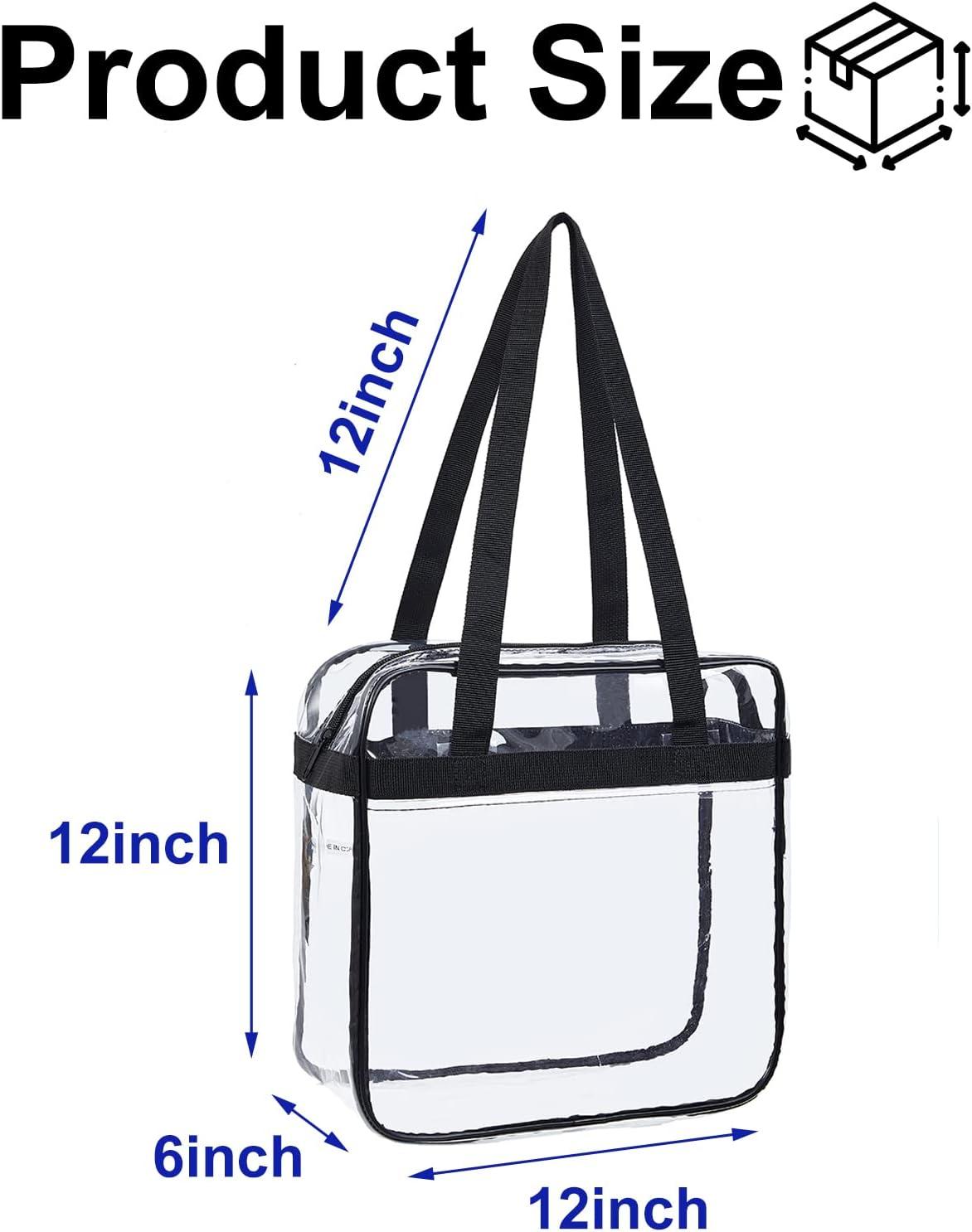 Clear Stadium Approved Tote Bag, 11x4x7-Inch Transparent Plastic Bag with  Zippers, Handles for Concerts, Sporting Events, Music Festivals, Work,  School, and Gym - Walmart.com