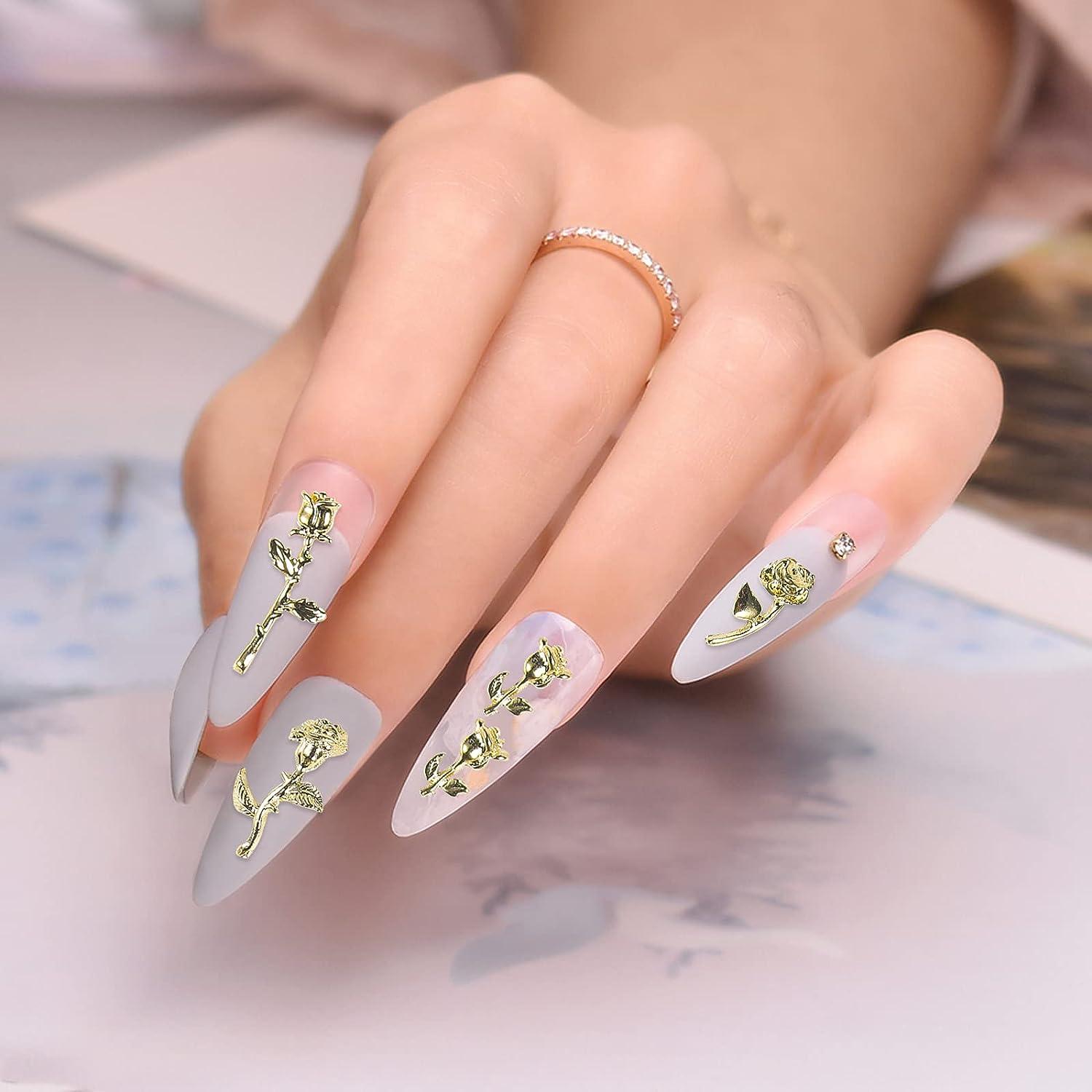 3D Rose Gold Shiny Star Design Nail Art Stickers Self-adhesive Manicure  Accessories Tools - Etsy