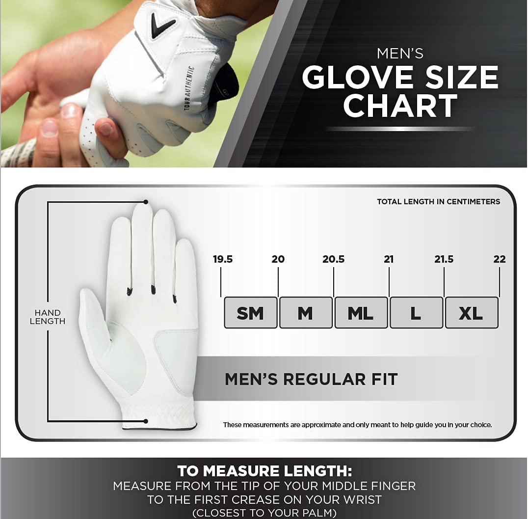 Nike golf glove size chart sale