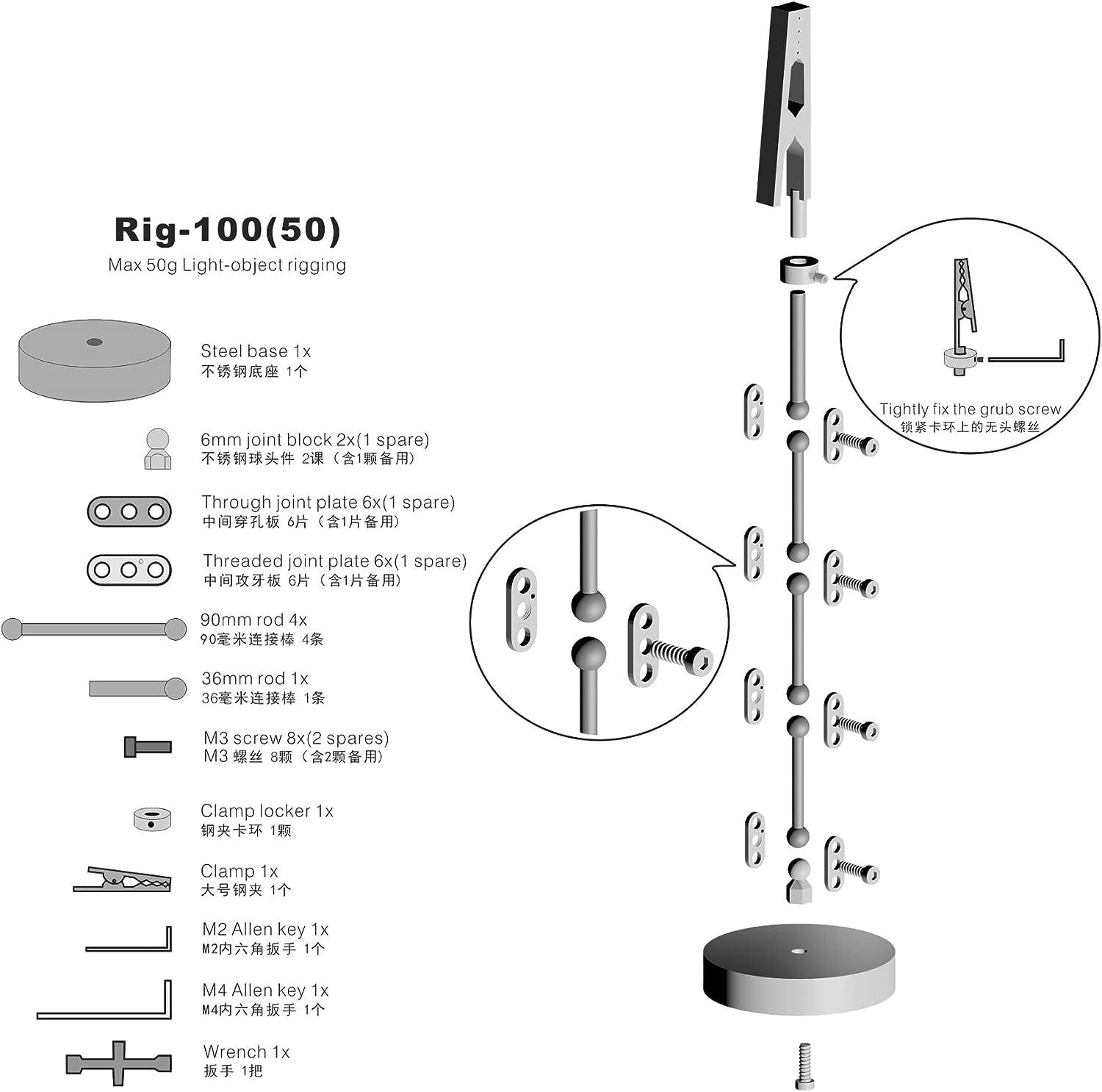 DIY Rig100 ReadytoAssemble Light Stainless Steel Armature Rigging