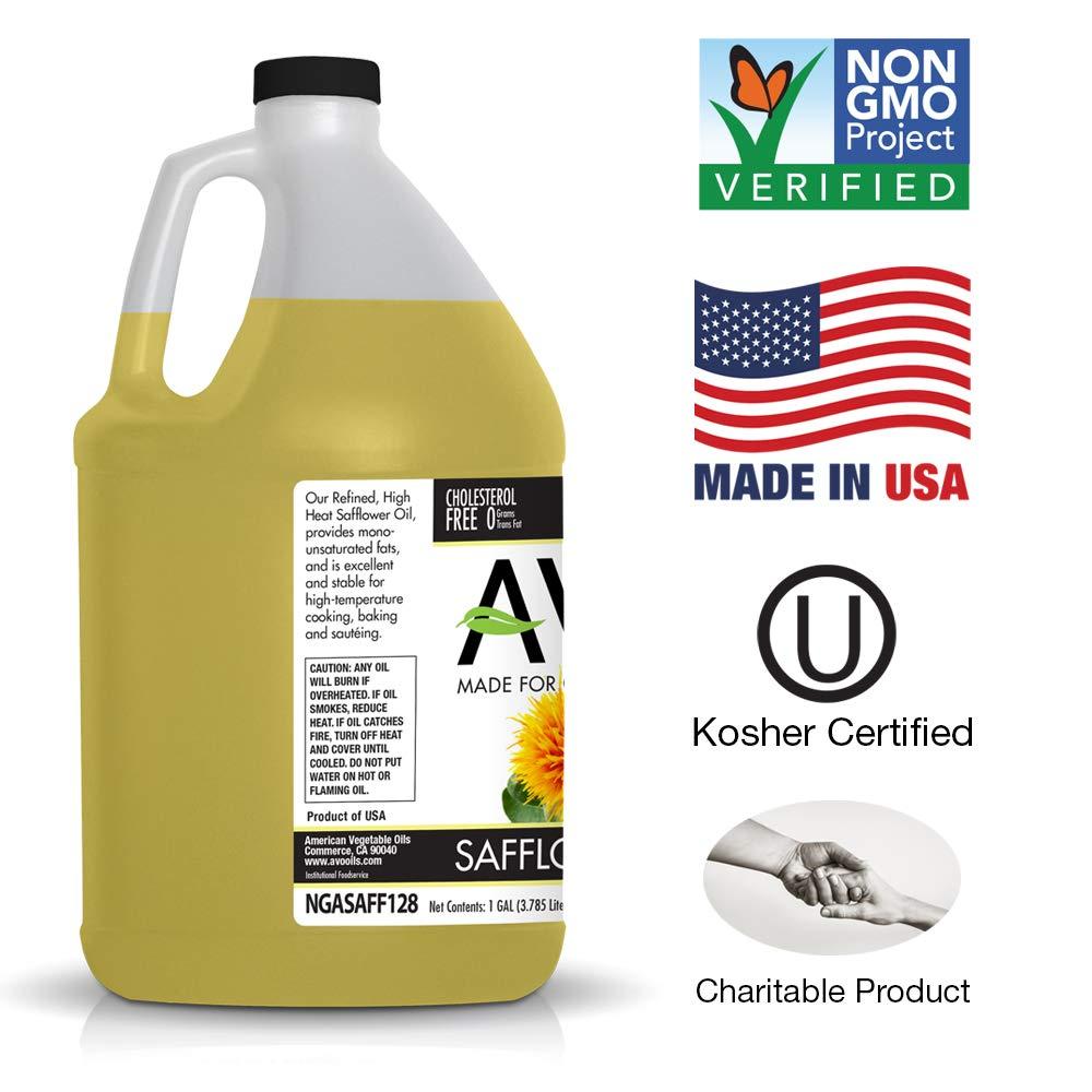AVO Naturally Processed NONGMO High Oleic Safflower Oil, 1 Gallon