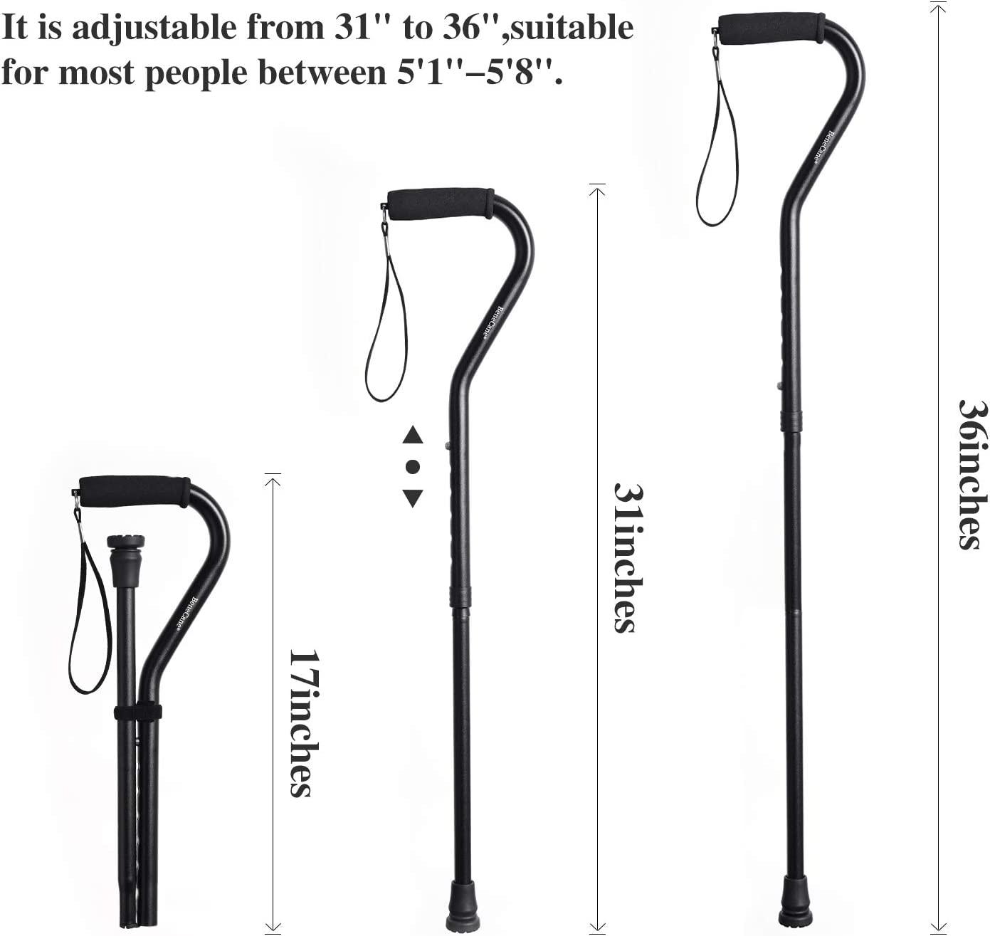 BeneCane Adjustable Walking Cane for Men & Women Lightweight Mobility