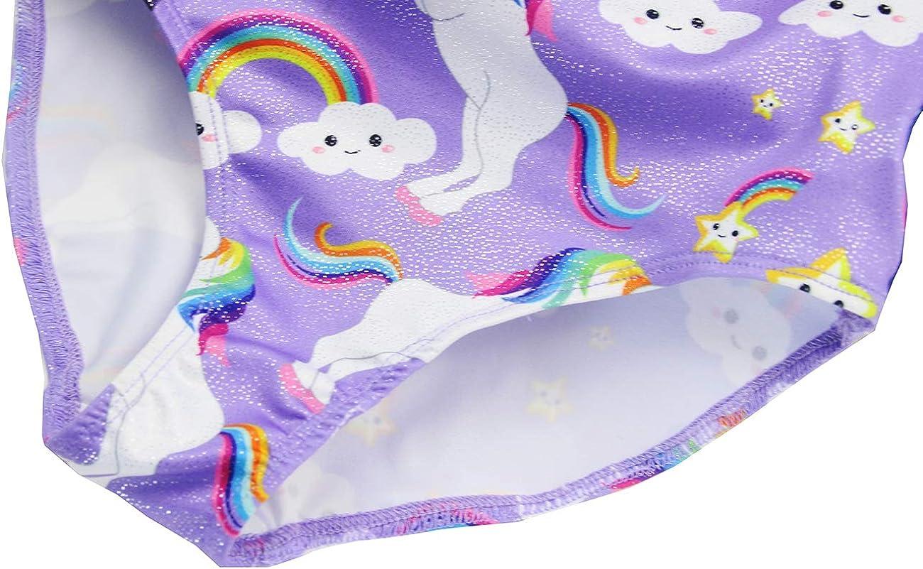 Kidsparadisy Girls Leotards For Gymnastics Outfits Sparkle Kids Sleeveless One-Piece Colorful Dancewear Bodysuit 05-Unicorn 4-5Y