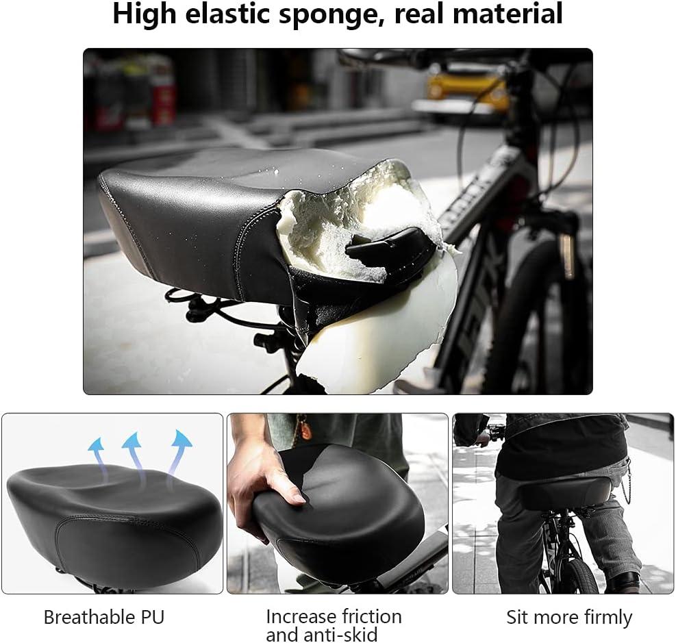 Noseless Bicycle Seat for Man Comfort,Extra Wide Bicycle Seat for  Woman,Oversize Electric Bicycle Saddle,Nose Free Bike Saddle  Waterproof,Functional Bicycle Seat for Casual Riding