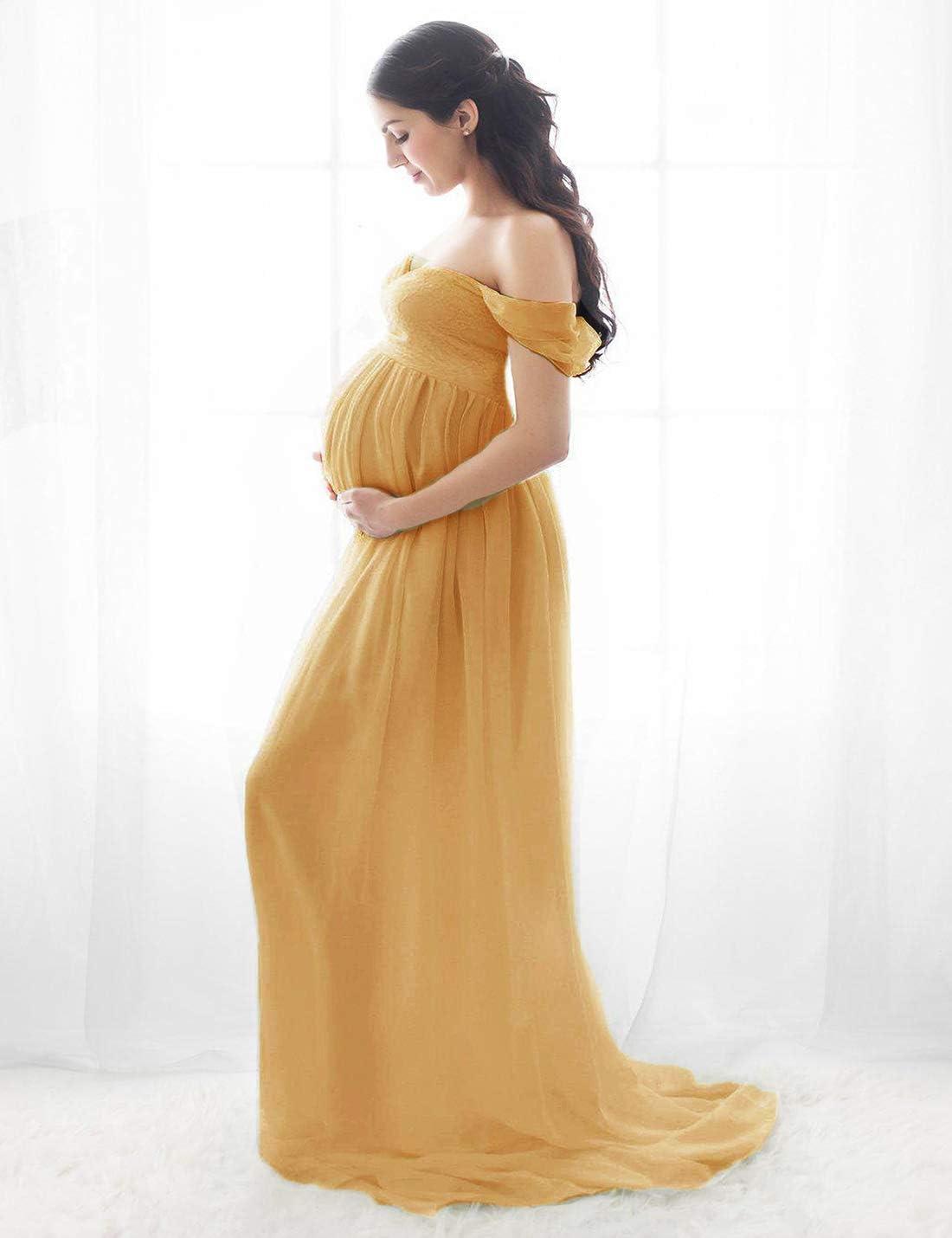 Maeau Maternity Photography Dress - Elegant Women's Maternity Dress for  Wedding Party Photo Shoot | Size M, Yellow | Buy Now with Express  International Delivery | GoSupps.com