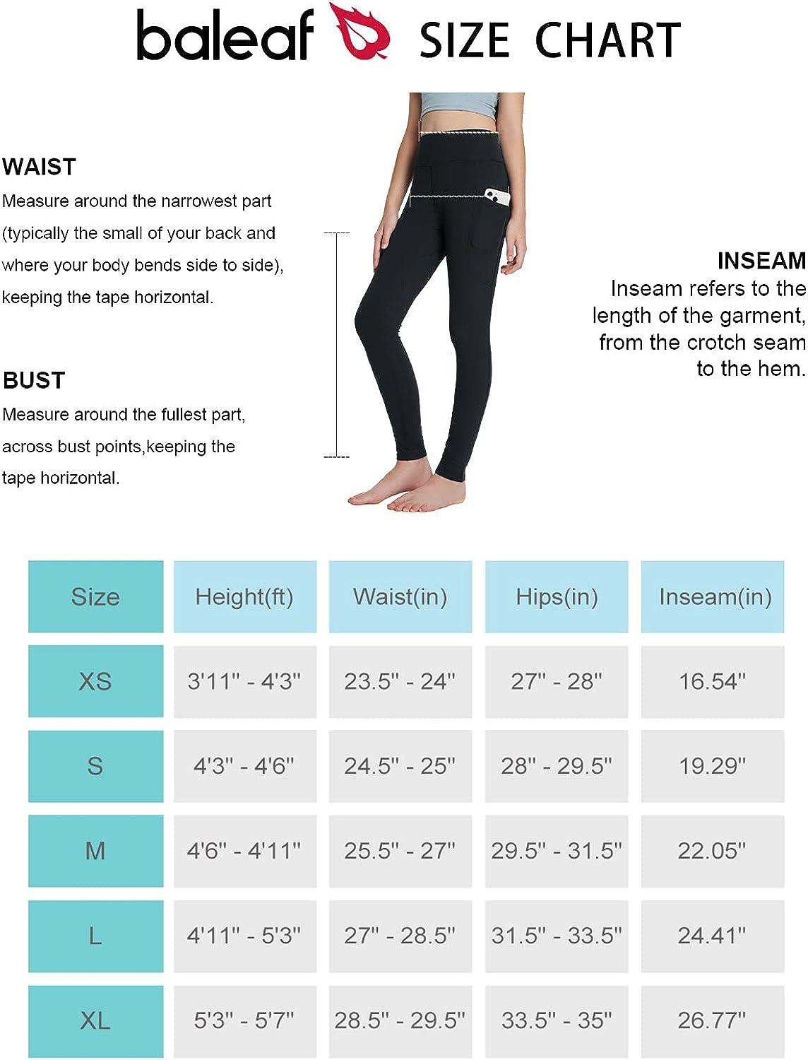 BALEAF Women's Fleece Lined Leggings Winter Pants Water Resistant Pockets  High Waisted Hiking Warm Running Leggings Snow Ski : : Clothing