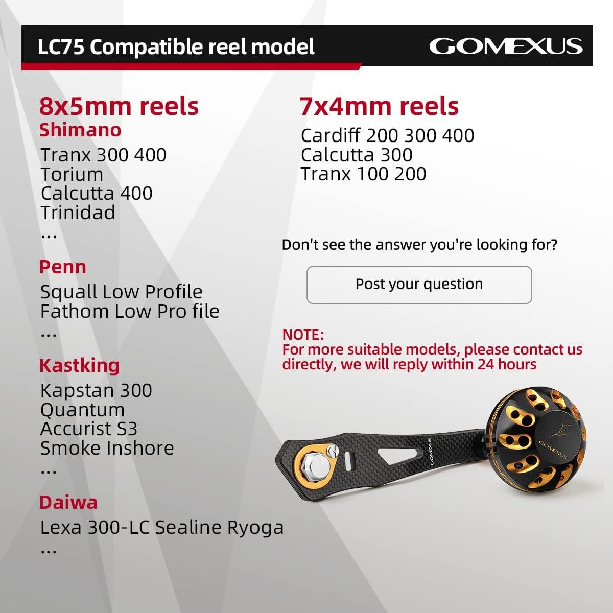 GOMEXUS Handle for All Daiwa ABU Quantum Okuma Kastking Baitcasting Reel  75mm Length Carbon Power Handle 8x5mm For Lexa/Torium/Komodo