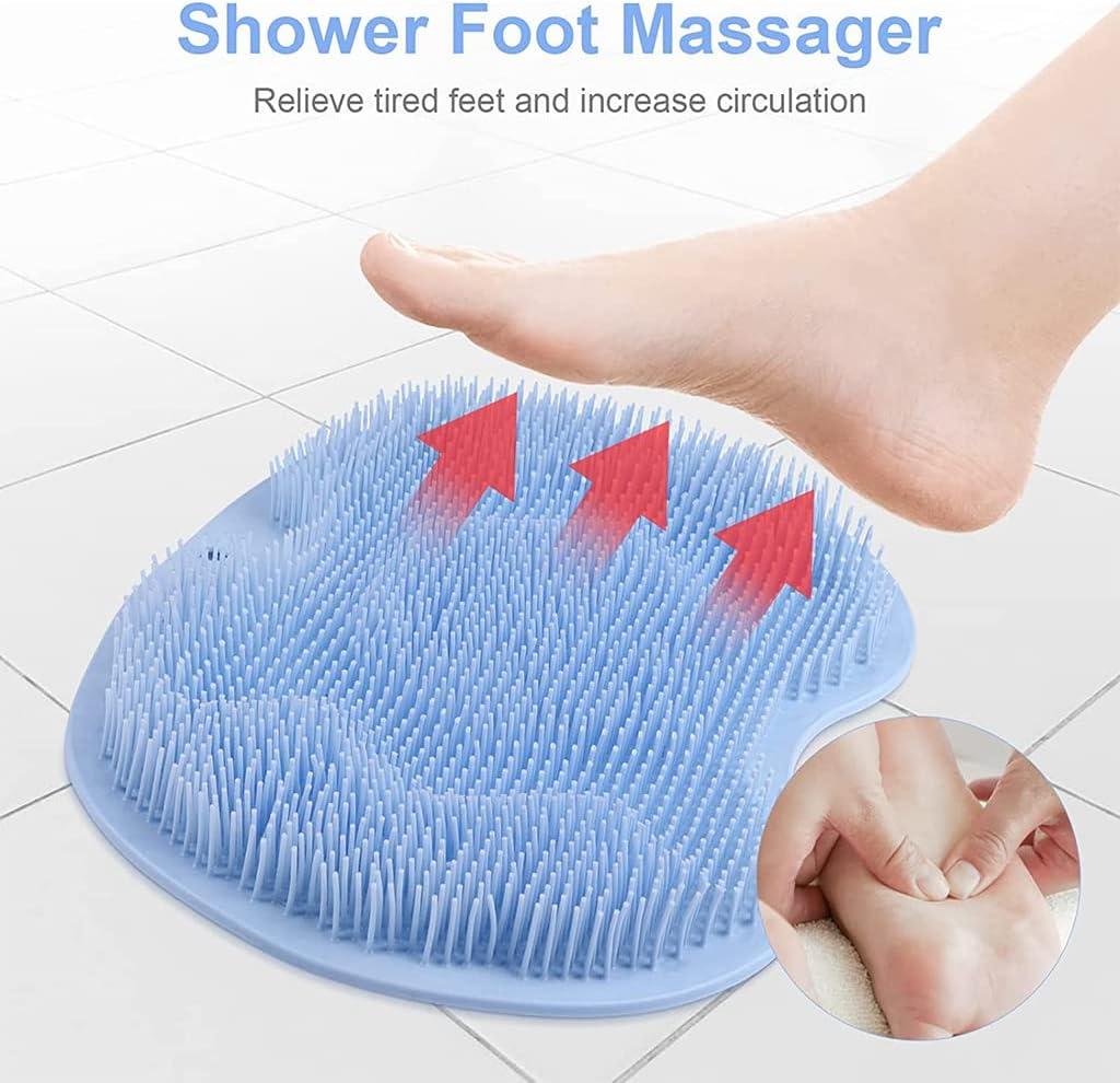 Shower Foot & Back Scrubber WallMounted Back Scrubber with Suction