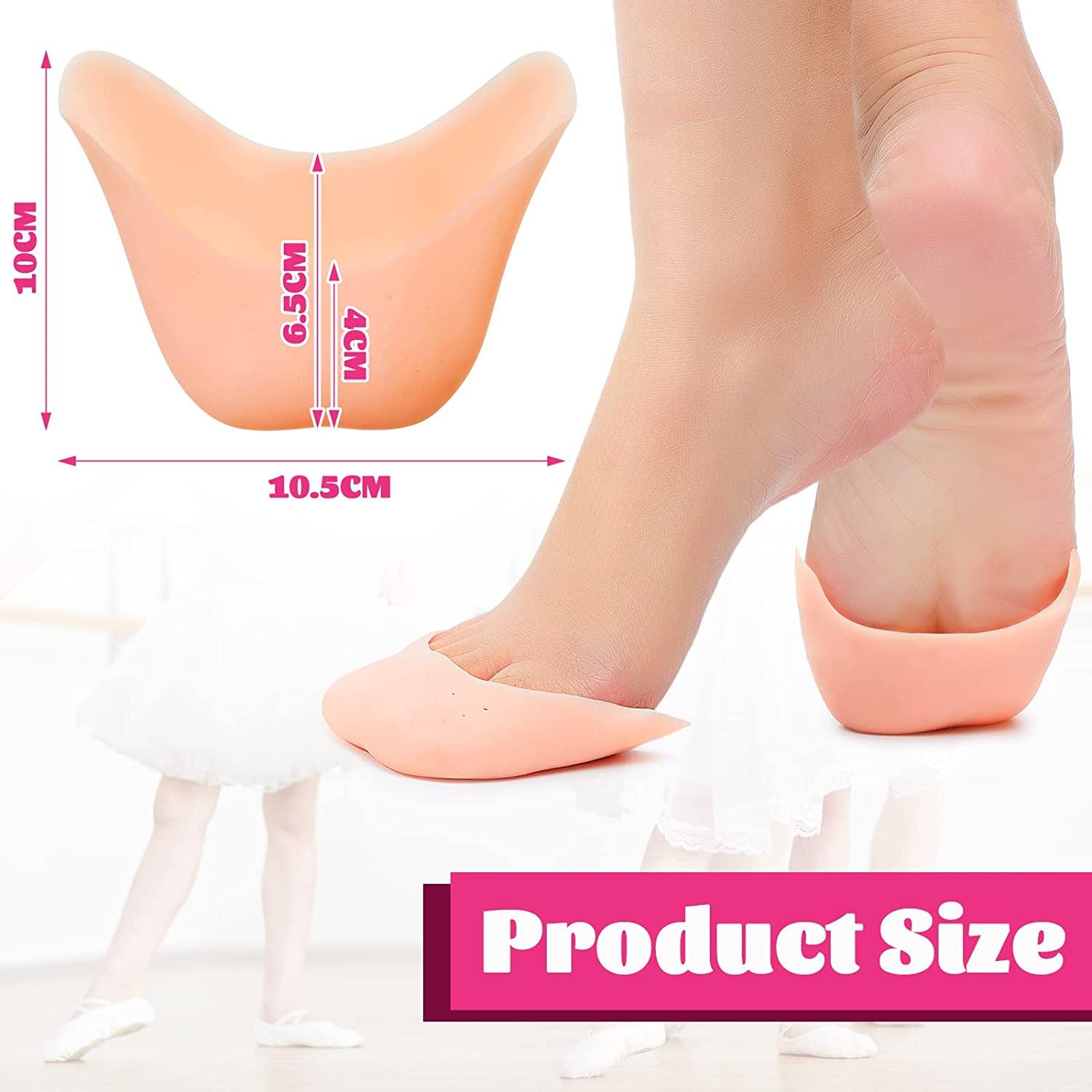 Focenat 2 Pairs Silicone Gel Ballet Pointe Toe Pads with Breathable Hole,  Soft Silicone Gel Toe Protectors Gel Half Full Toe Caps Protector Cover for  Ballet Dancer Yoga High Heels Wearer Toe