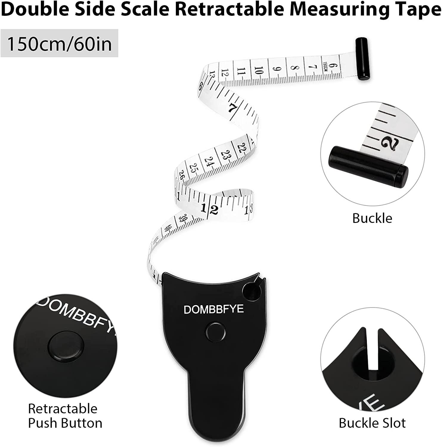 BUSHIBU 10 pcs150 cm 60 inch Push Button Soft Retractable Tape Measure Handy Pocket Tape Measure Double-Sided Tailor's Measuring Tape