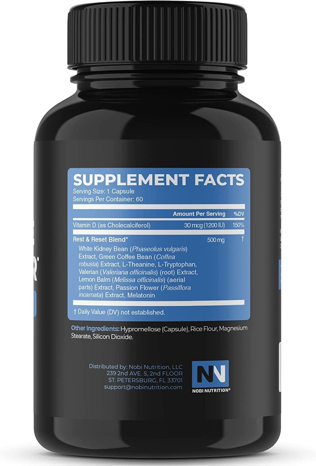 Nobi Nutrition Night Time Fat Burner & Sleep Aid Appetite Suppressant