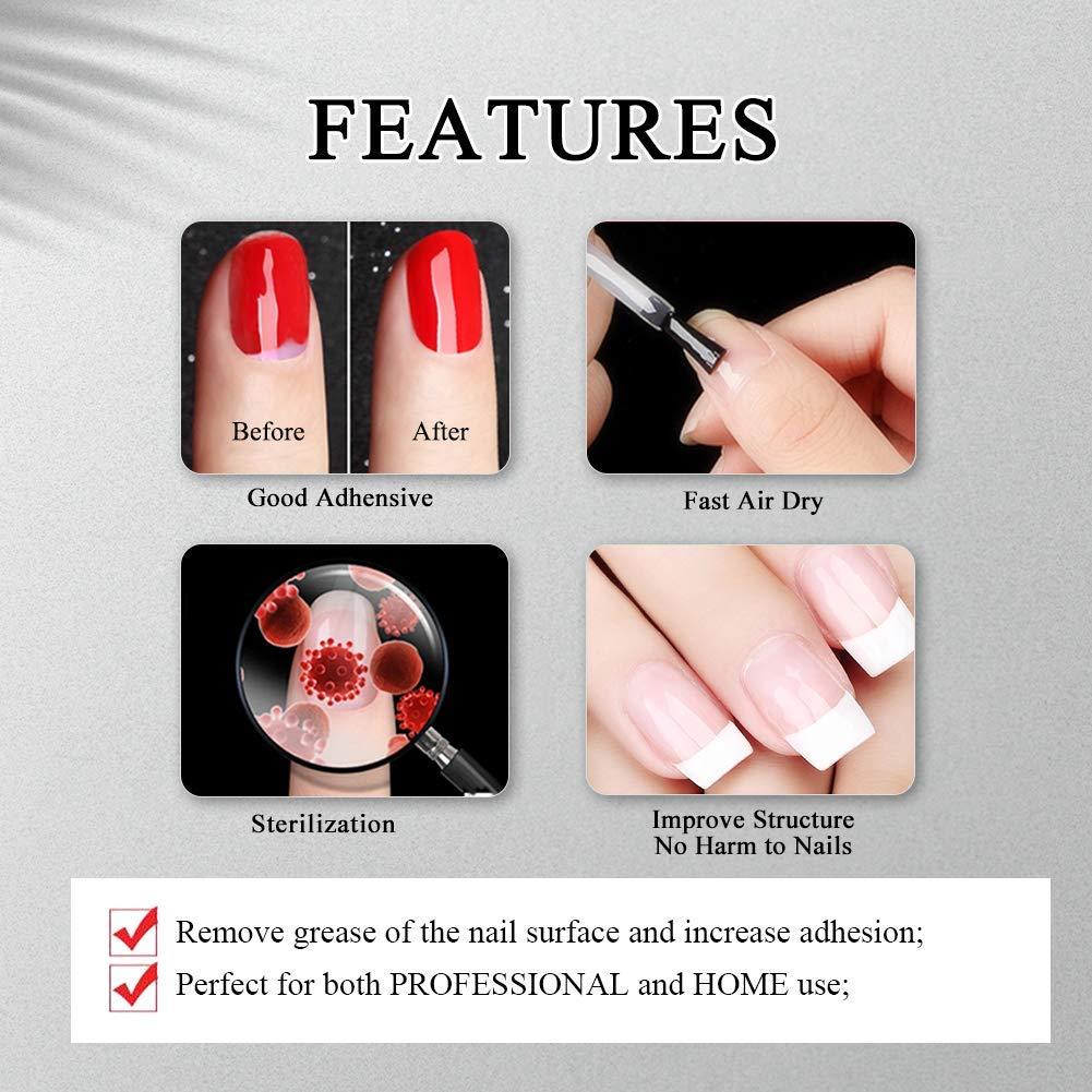 Morovan Nail Primer and Dehydrator for Acrylic Nails, Professional No Burn  Fast Air Dry Nail Prep Dehydrator and X-Strength Primer Superior Natural,  Acrylic Powder Application ( oz) Clear Nail Prep Dehydrator and