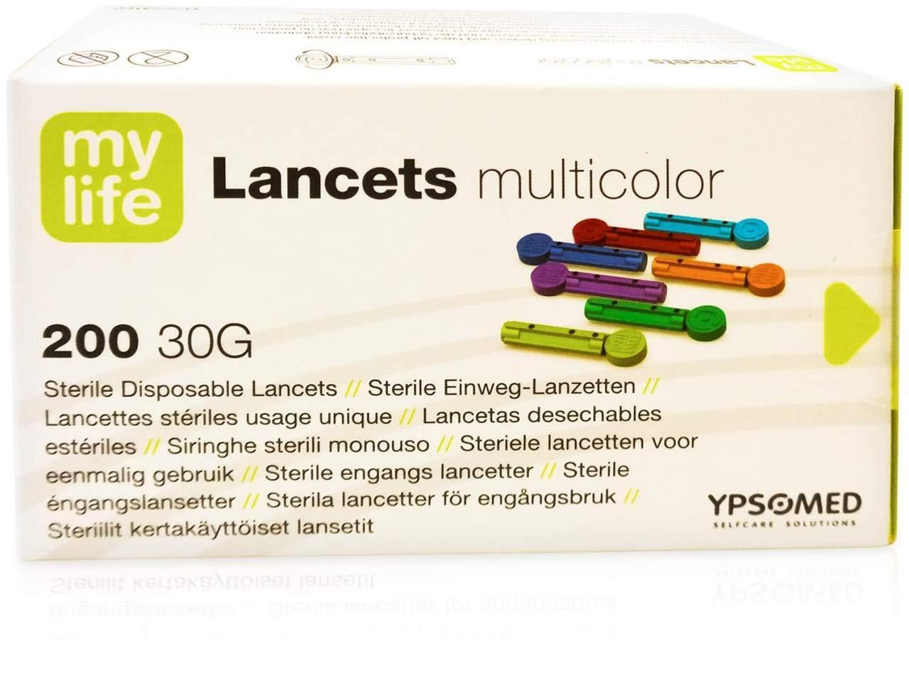 Mylife Multicolour Lancets Pack of 200 30g Single Use Disposable Lancets